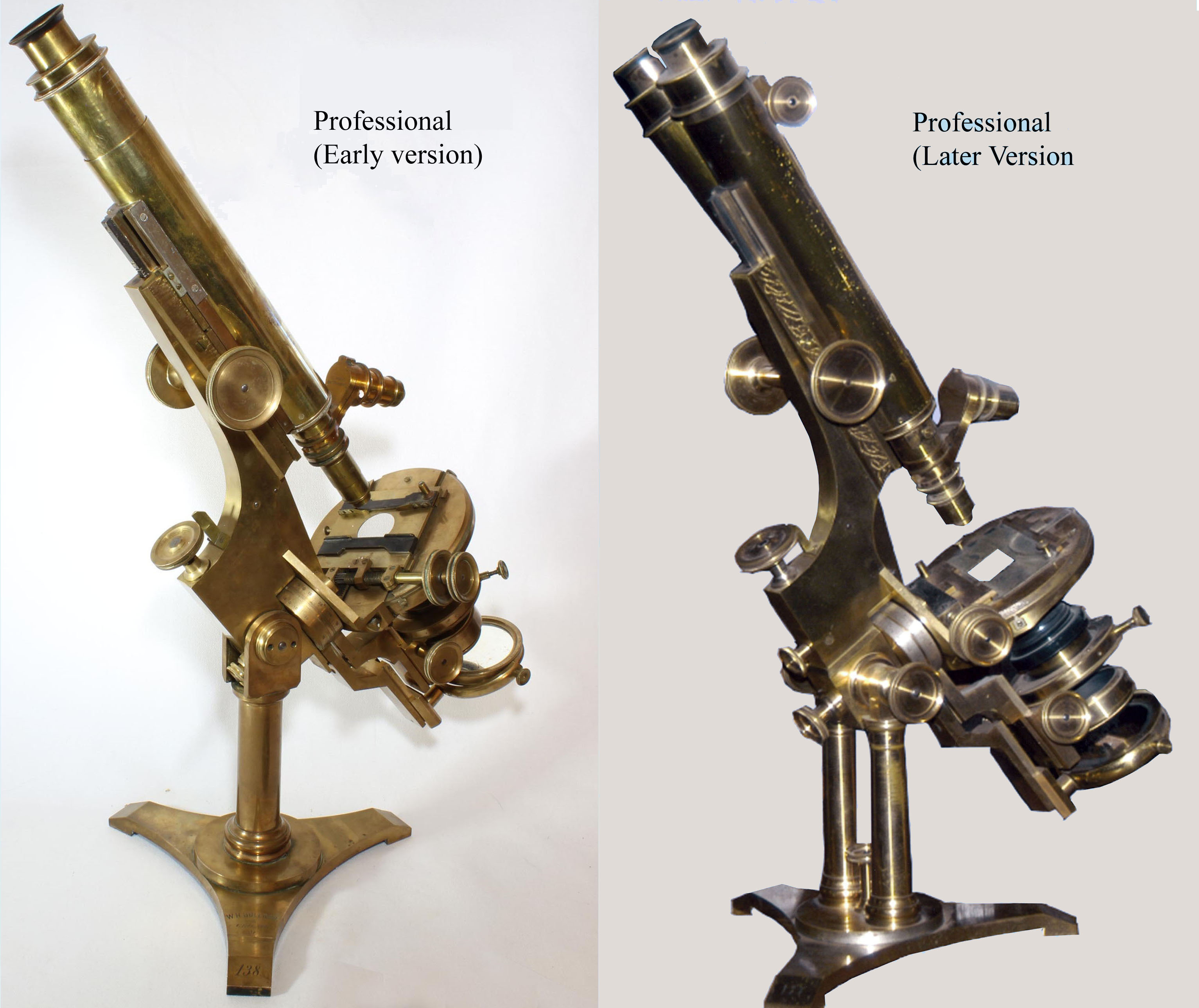Professional Compound Microscope: Early and Late Versions