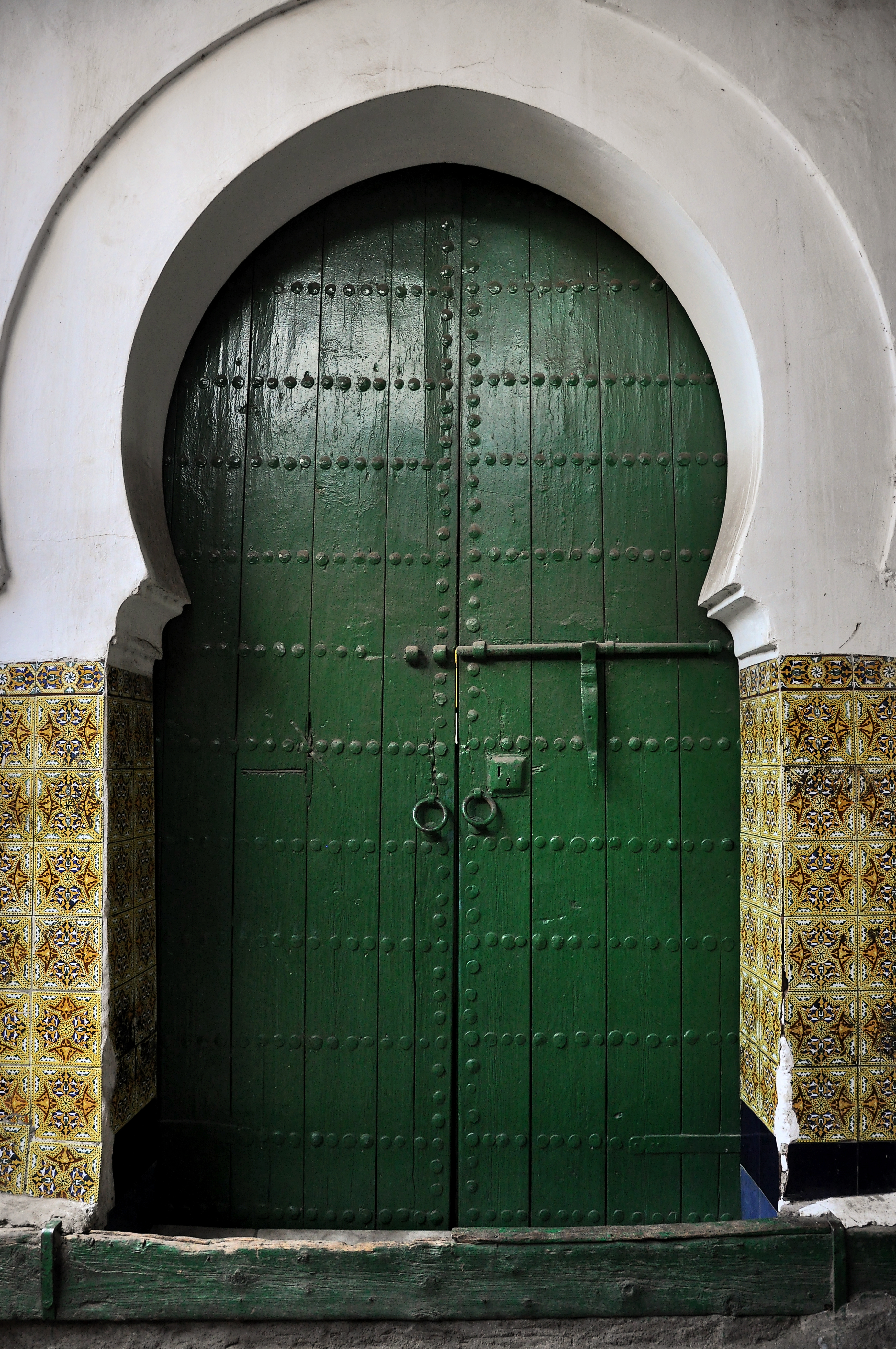 Old green door, Arch, Big, Close, Decorative, HQ Photo