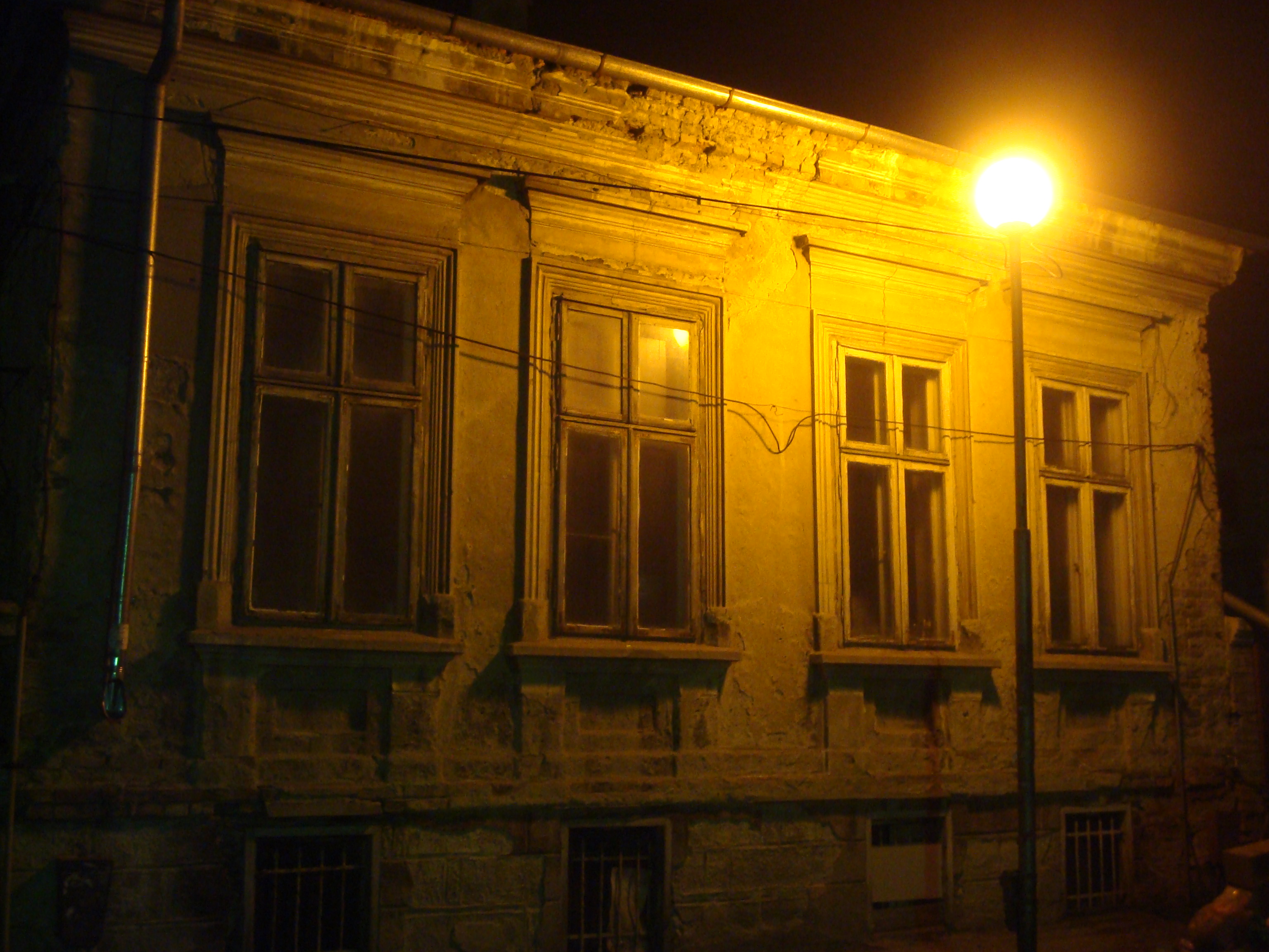 Old house at night photo