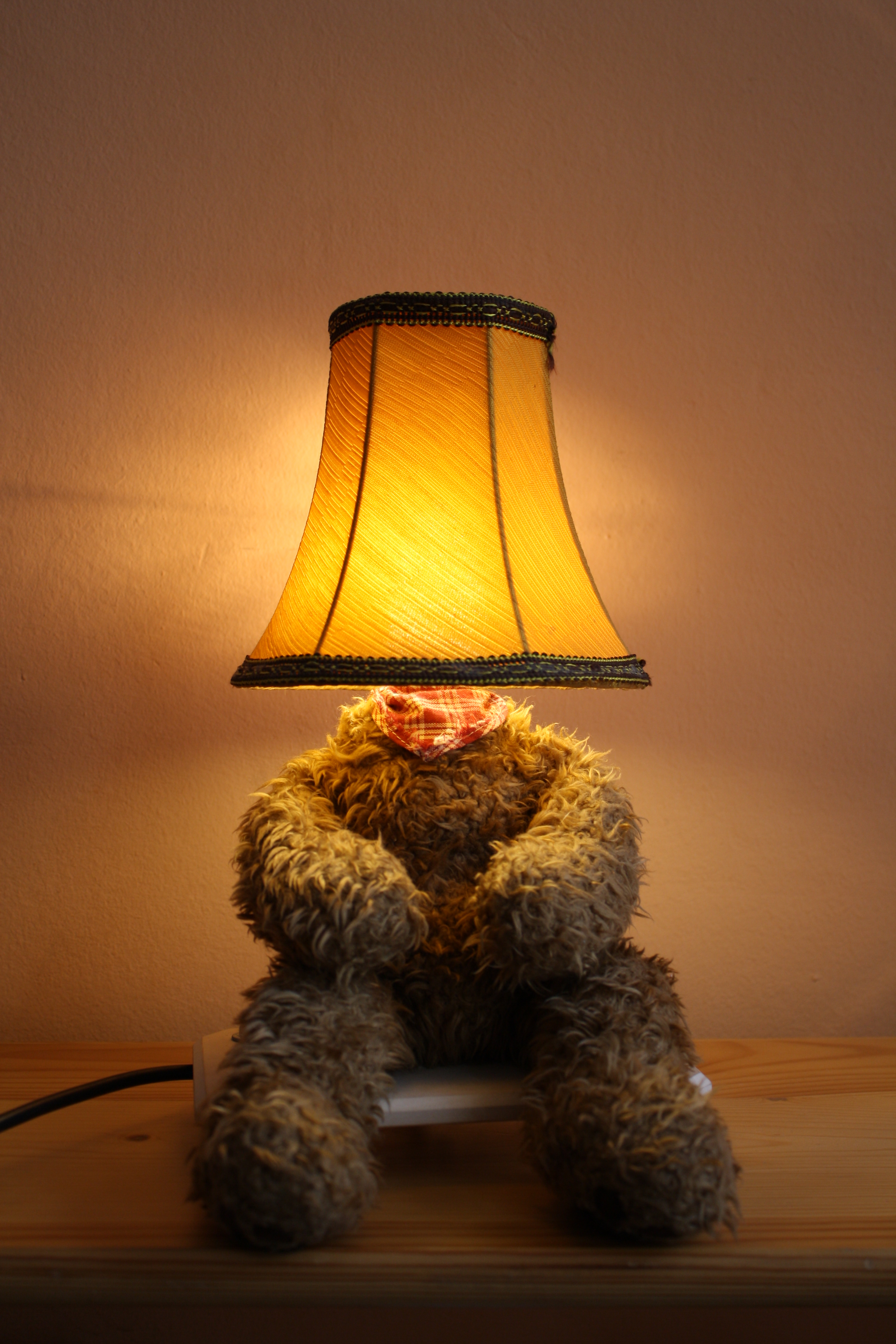 Lamp Bear, old teddy bear, old lamp shade, mood lighting, Led ...