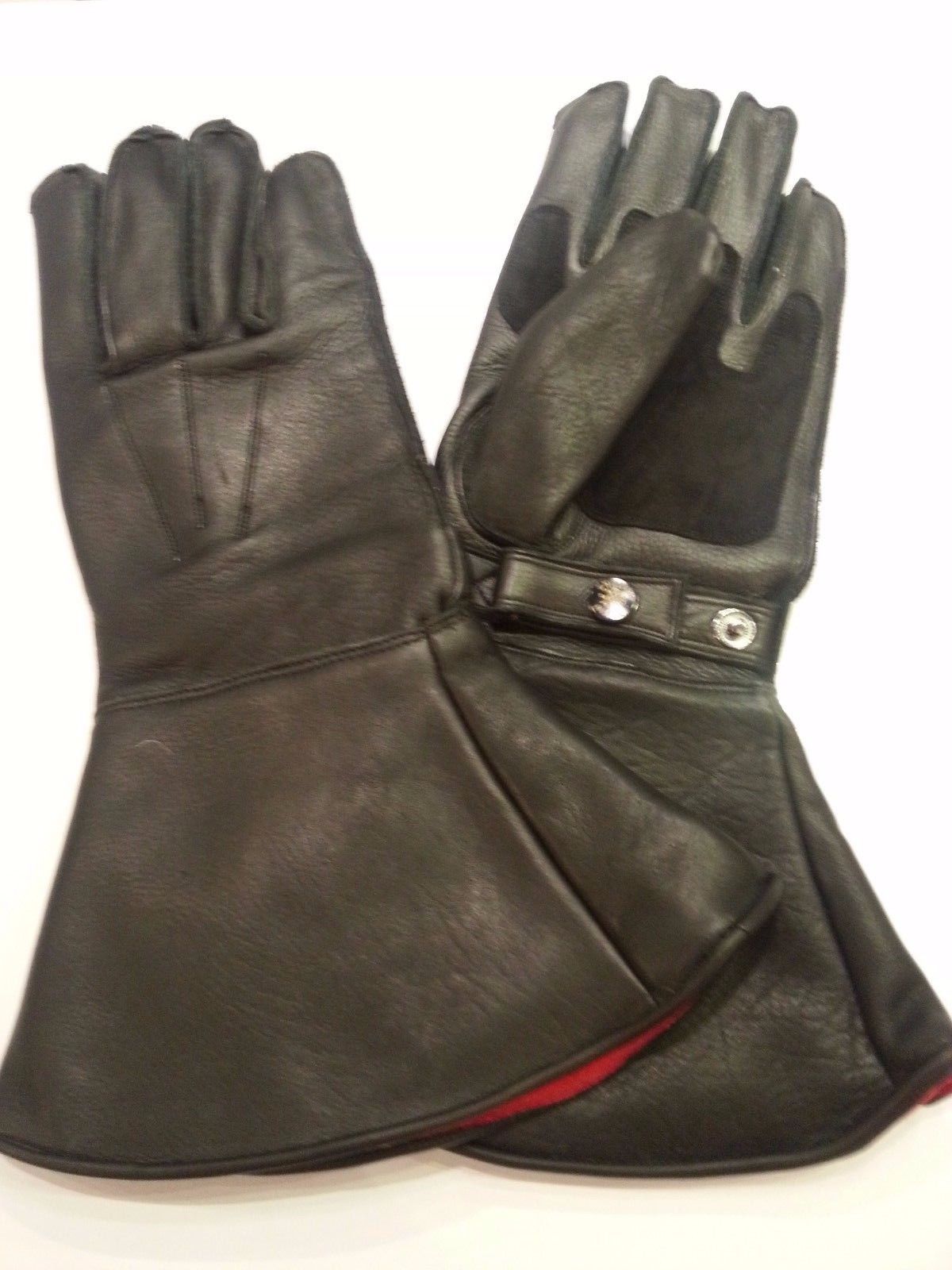 Vintage Style Fleece Lined Leather Motorcycle Gauntlets - New Old ...