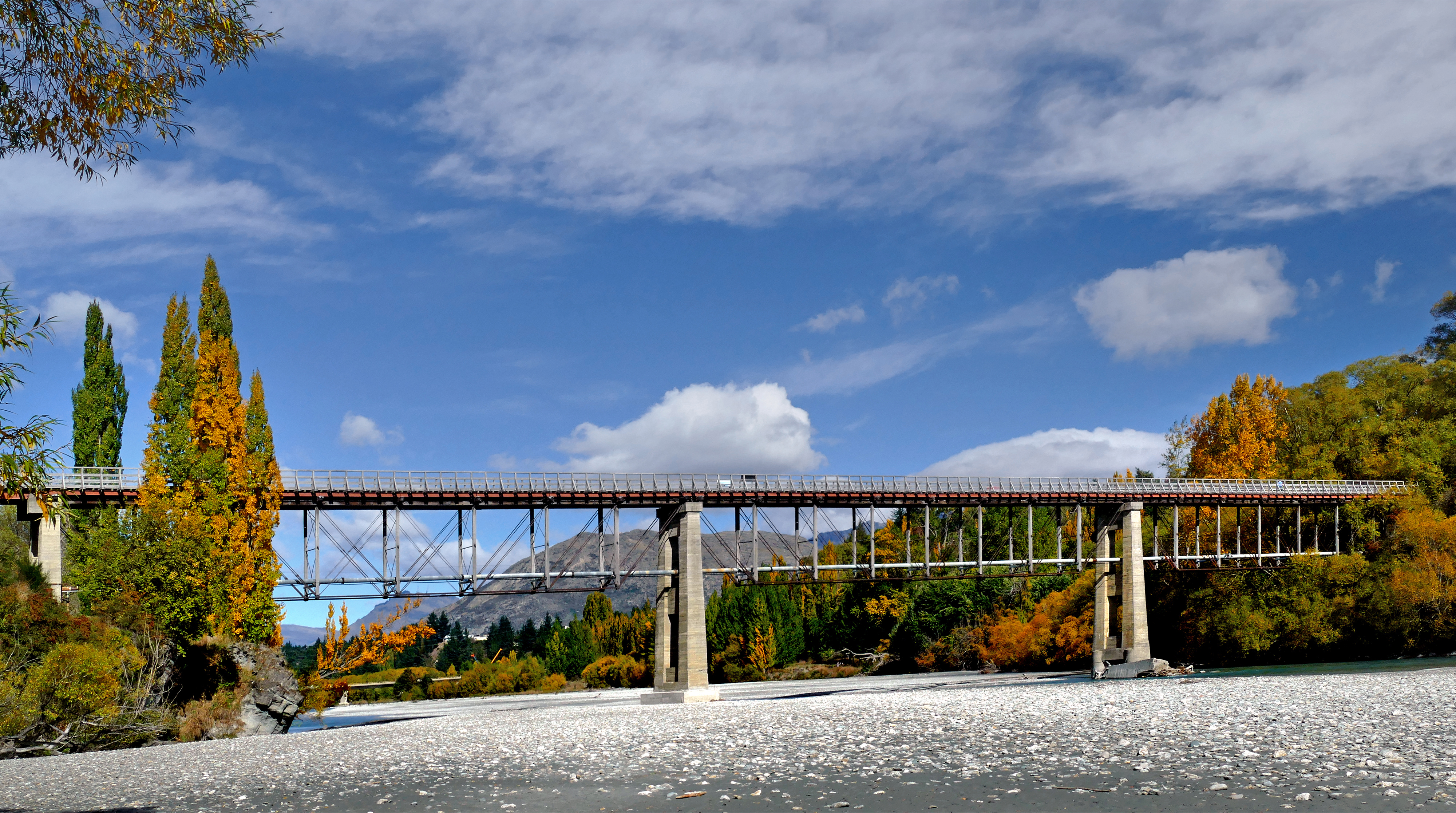 Old Lower Shotover Bridge. Queenstown. NZ, Autumn, Bridge, Fall, Free photos, HQ Photo