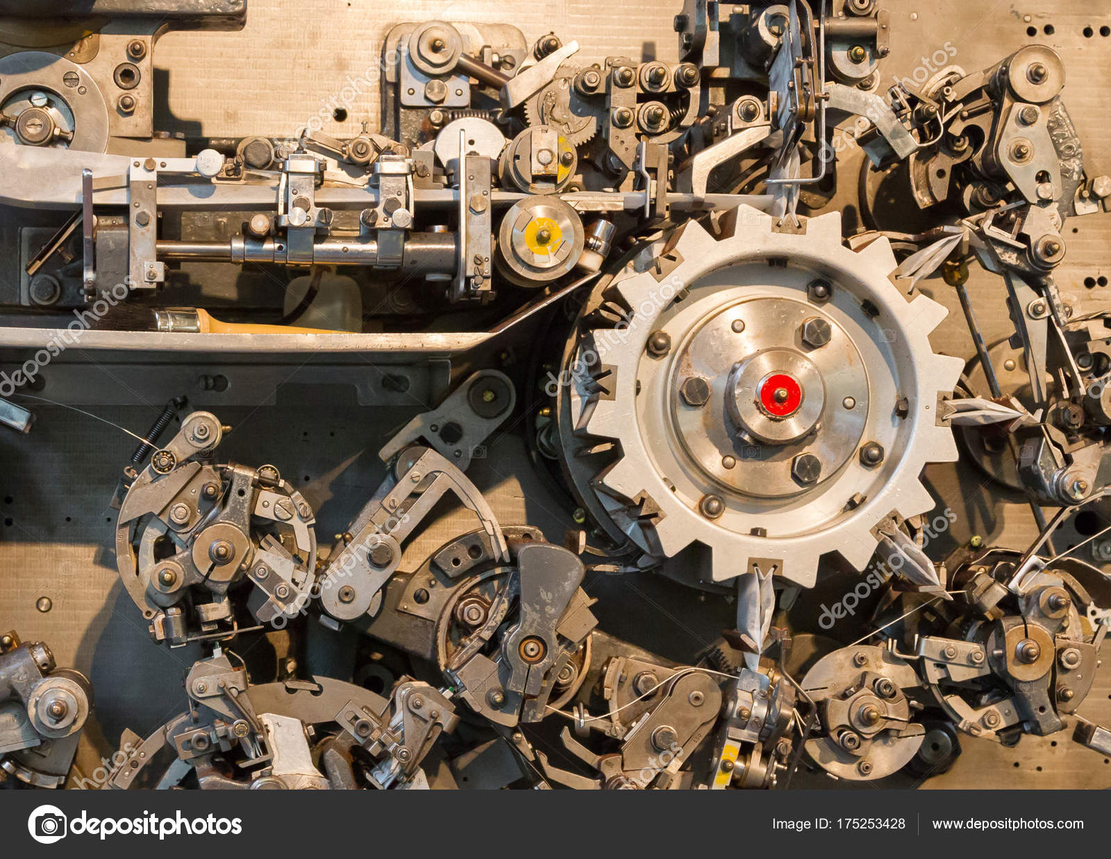 Complex old machine for packing teabags — Stock Photo ...