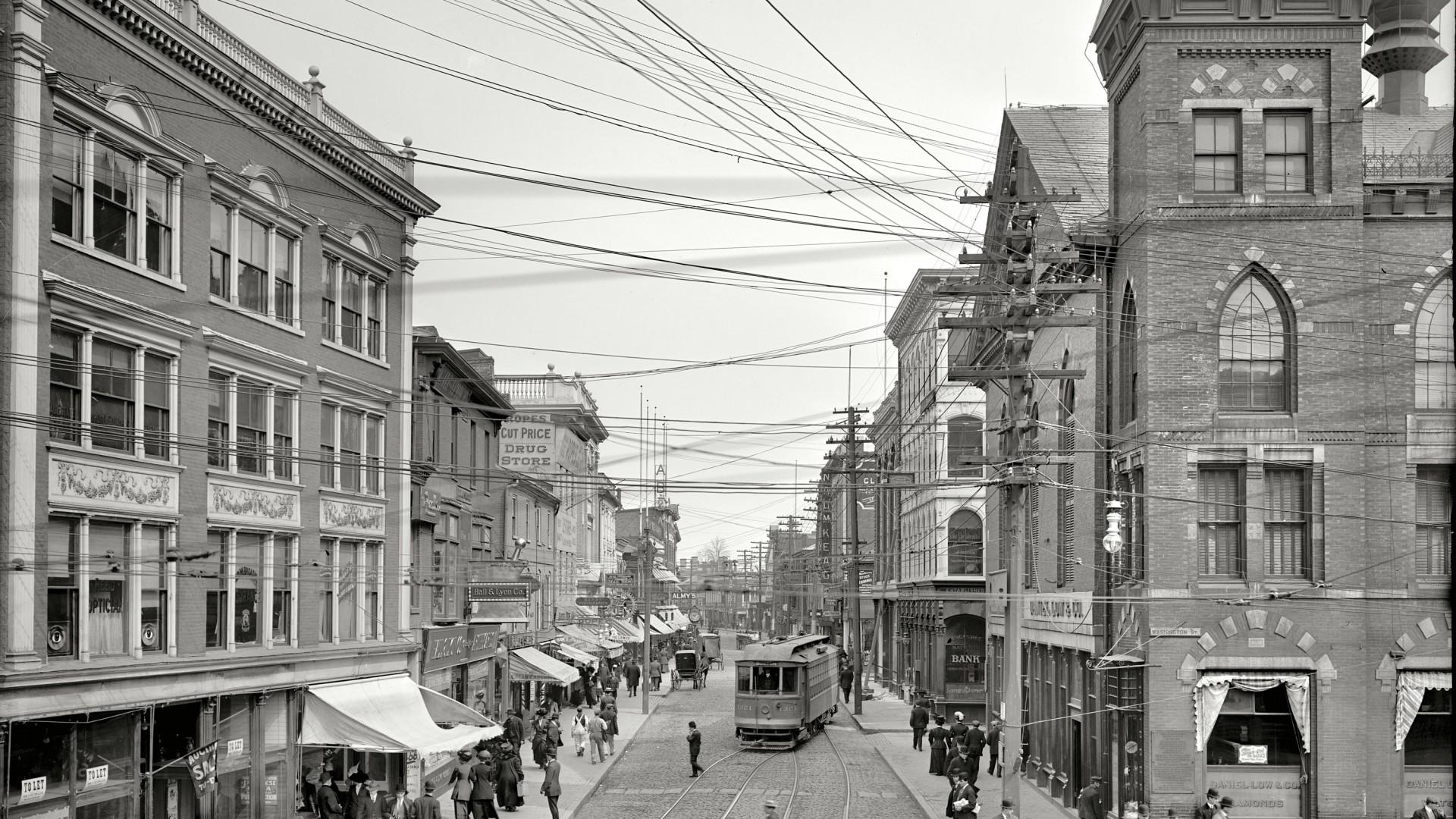 Other: Vintage View Old Main Street Black White Usa Past Amin ...