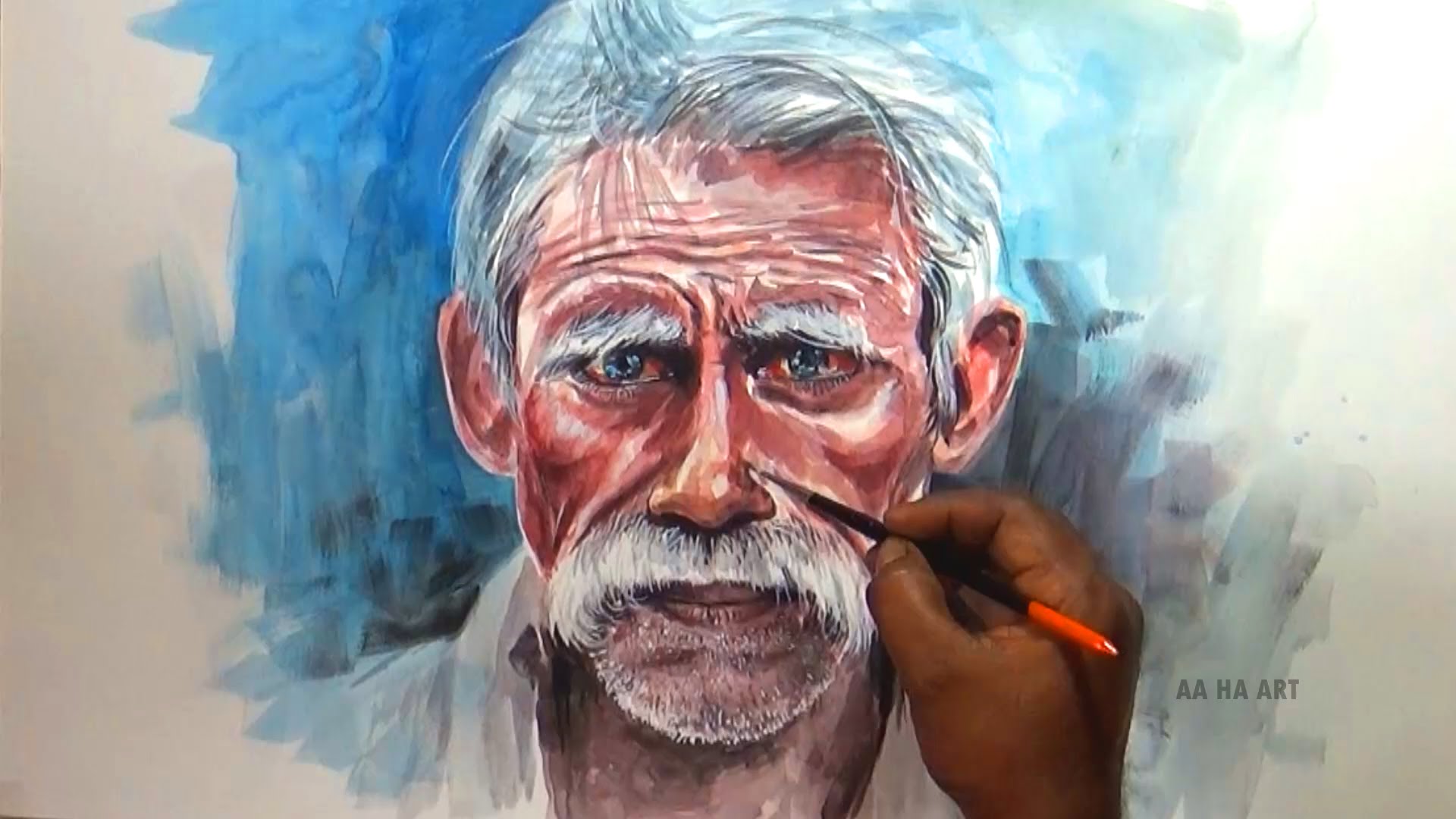 Watercolor portrait Painting - Old Man Portrait Painting - YouTube