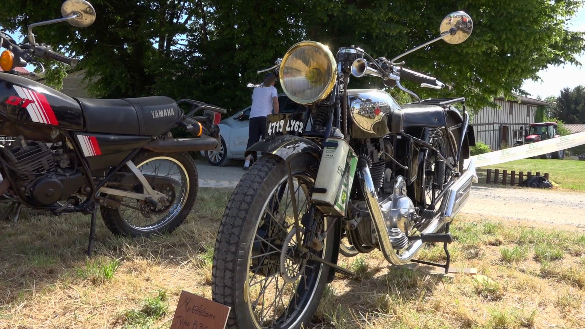 Old motorcycle - Motobecane type B3C (1933) - close up on light + ...