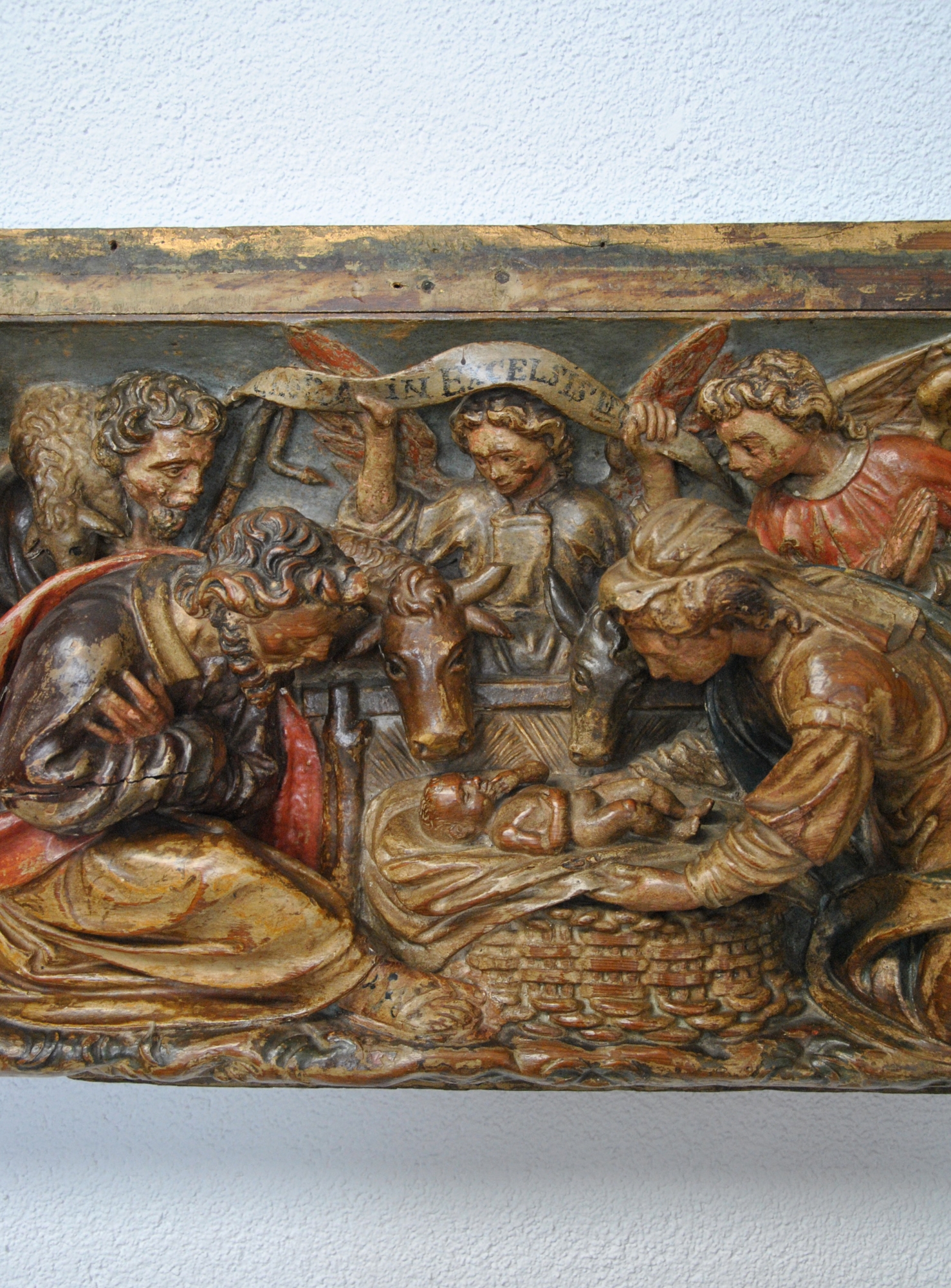 Wooden carving, Birth of Christ, in the old polychromy, 16th century ...
