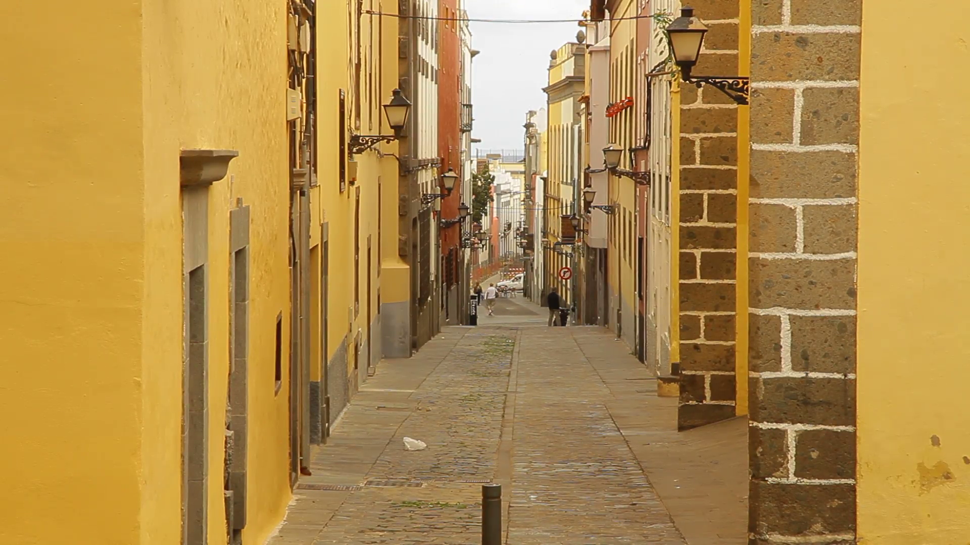 Old narrow street in Las Palmas Stock Video Footage - VideoBlocks