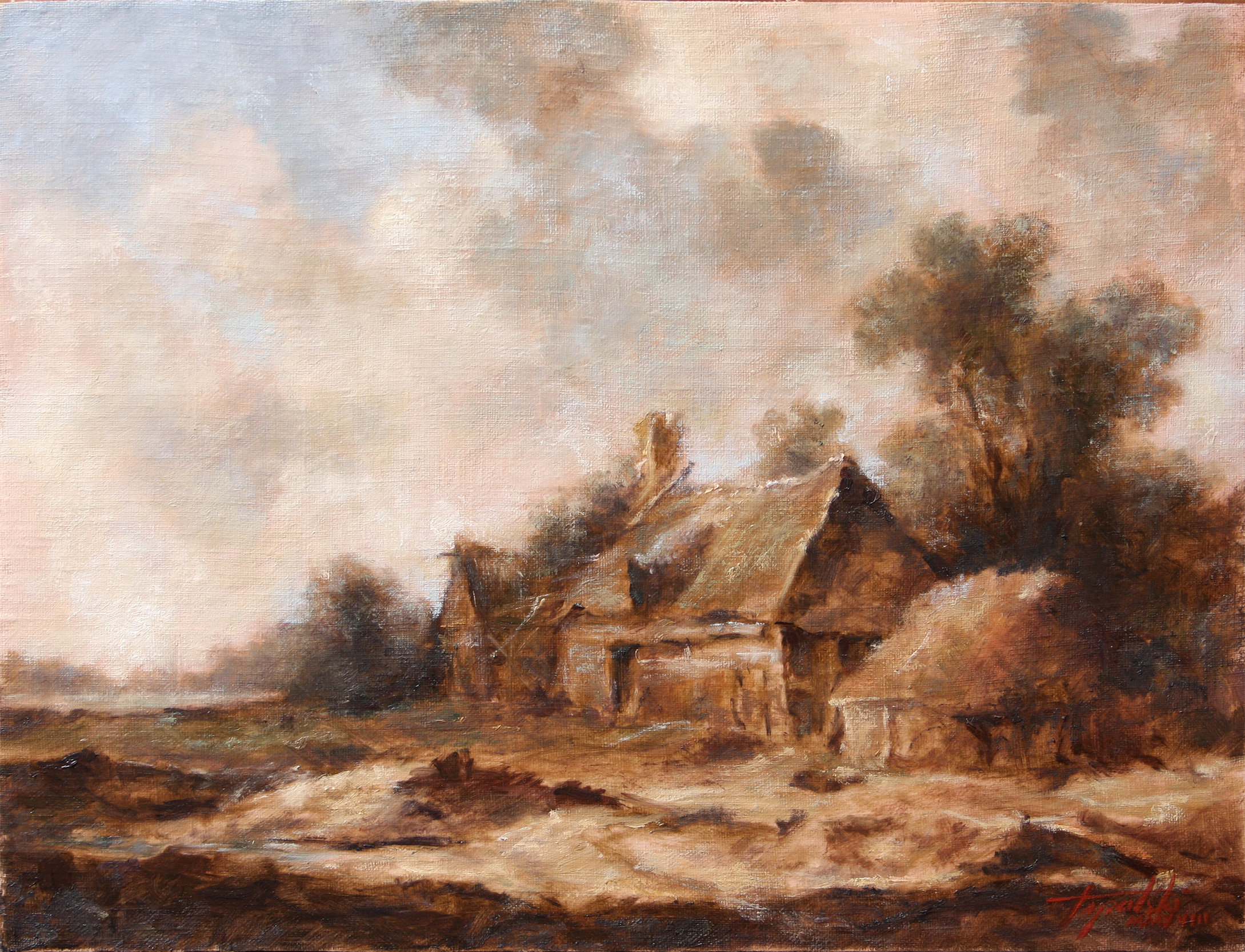 Old Country house – Landscape Oil painting | Fine Arts Gallery ...