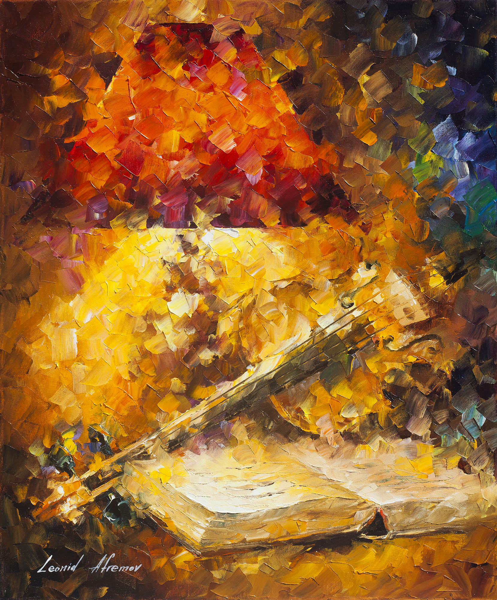 OLD SONG - Original Oil Painting On Canvas By Leonid Afremov - 24