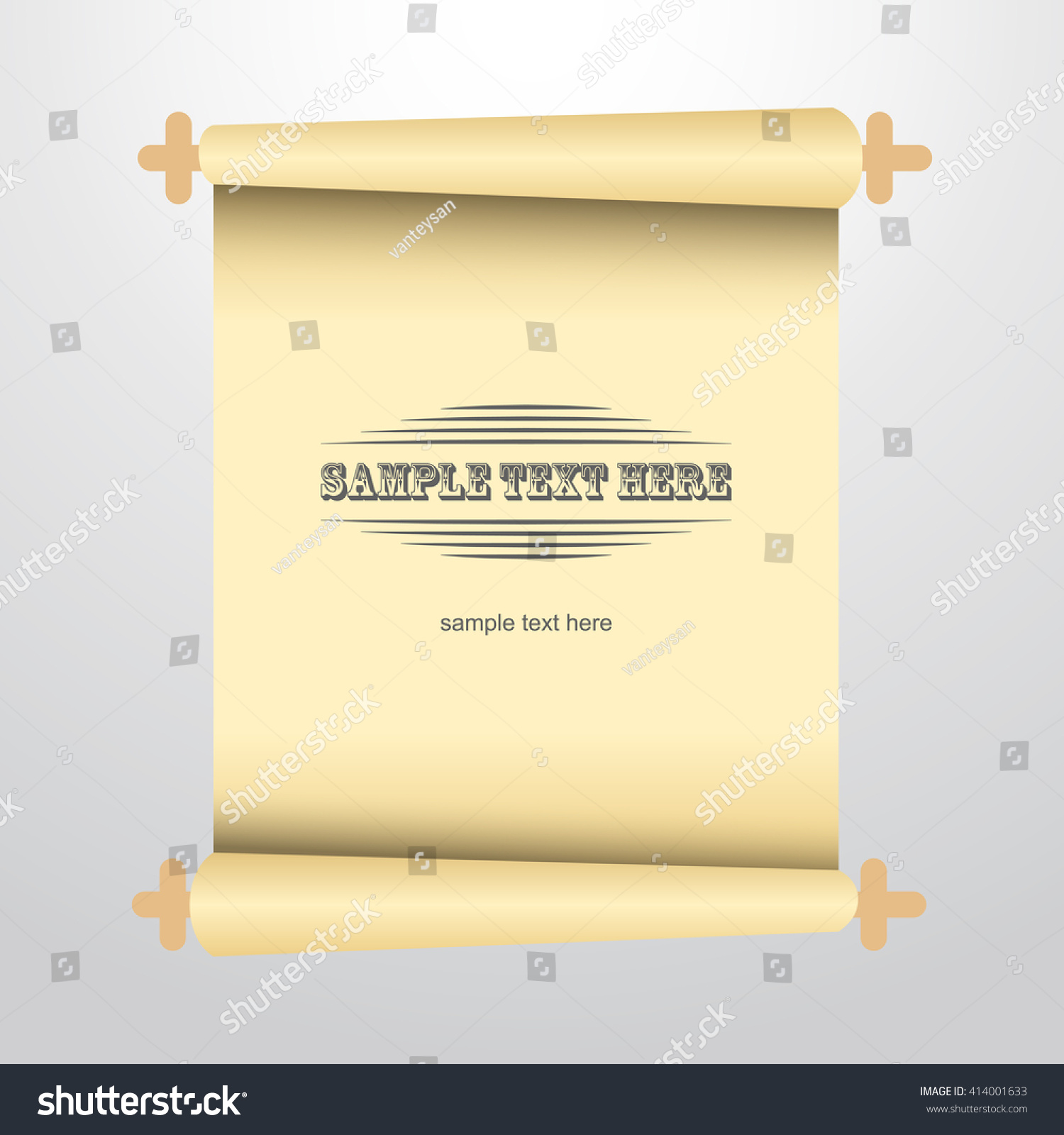 Vector Scrolled Old Paper Illustration Stock Vector 414001633 ...