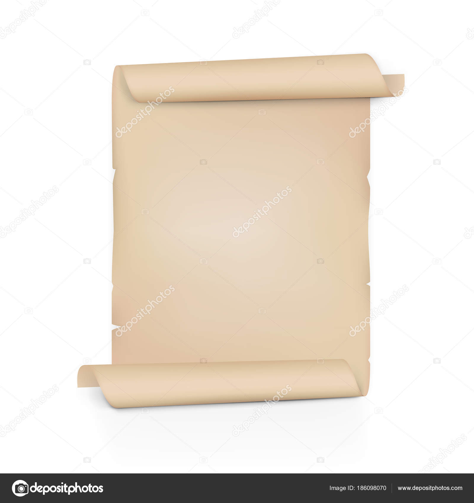 Clear Old Paper Scroll. Sheet Roll On Both Sides — Stock Vector ...