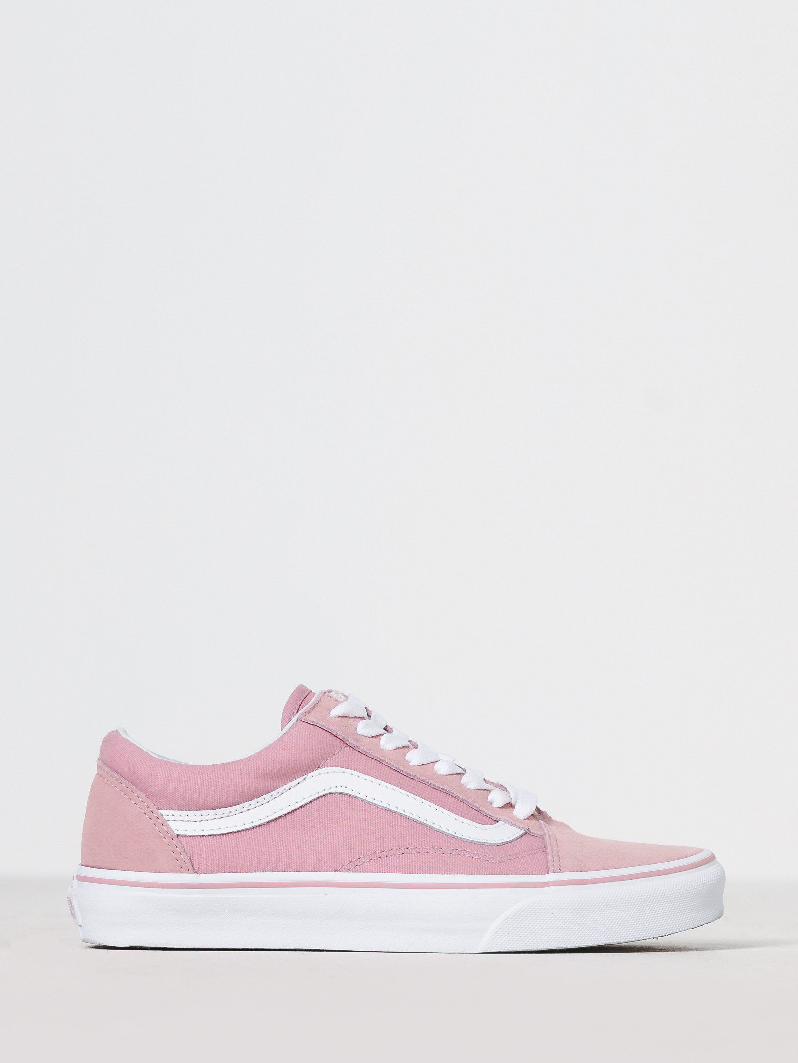 Vans Womens Old Skool Sneakers in White & Zephyr Pink