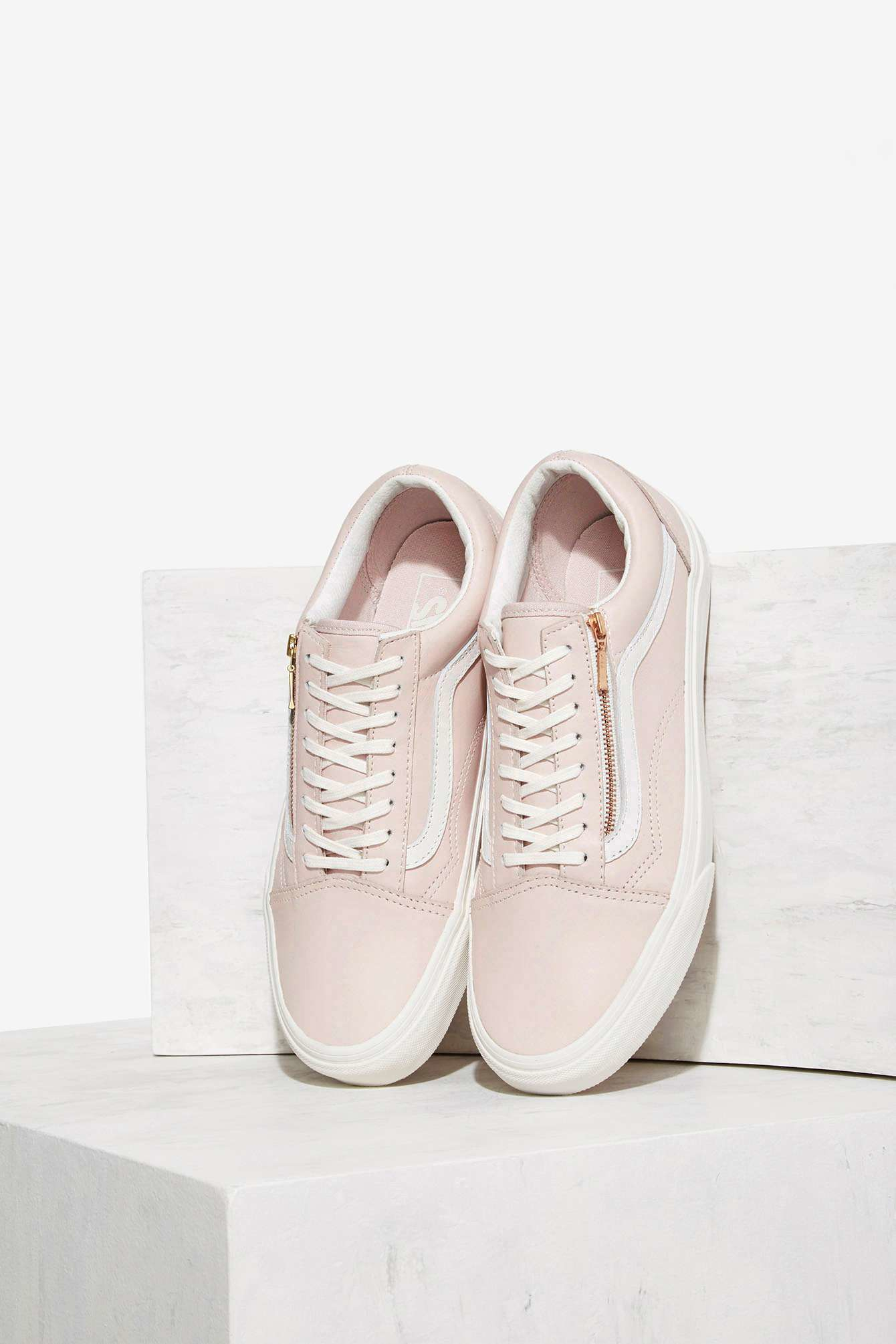 Lyst - Vans Old Skool Zip Leather Sneaker in Pink