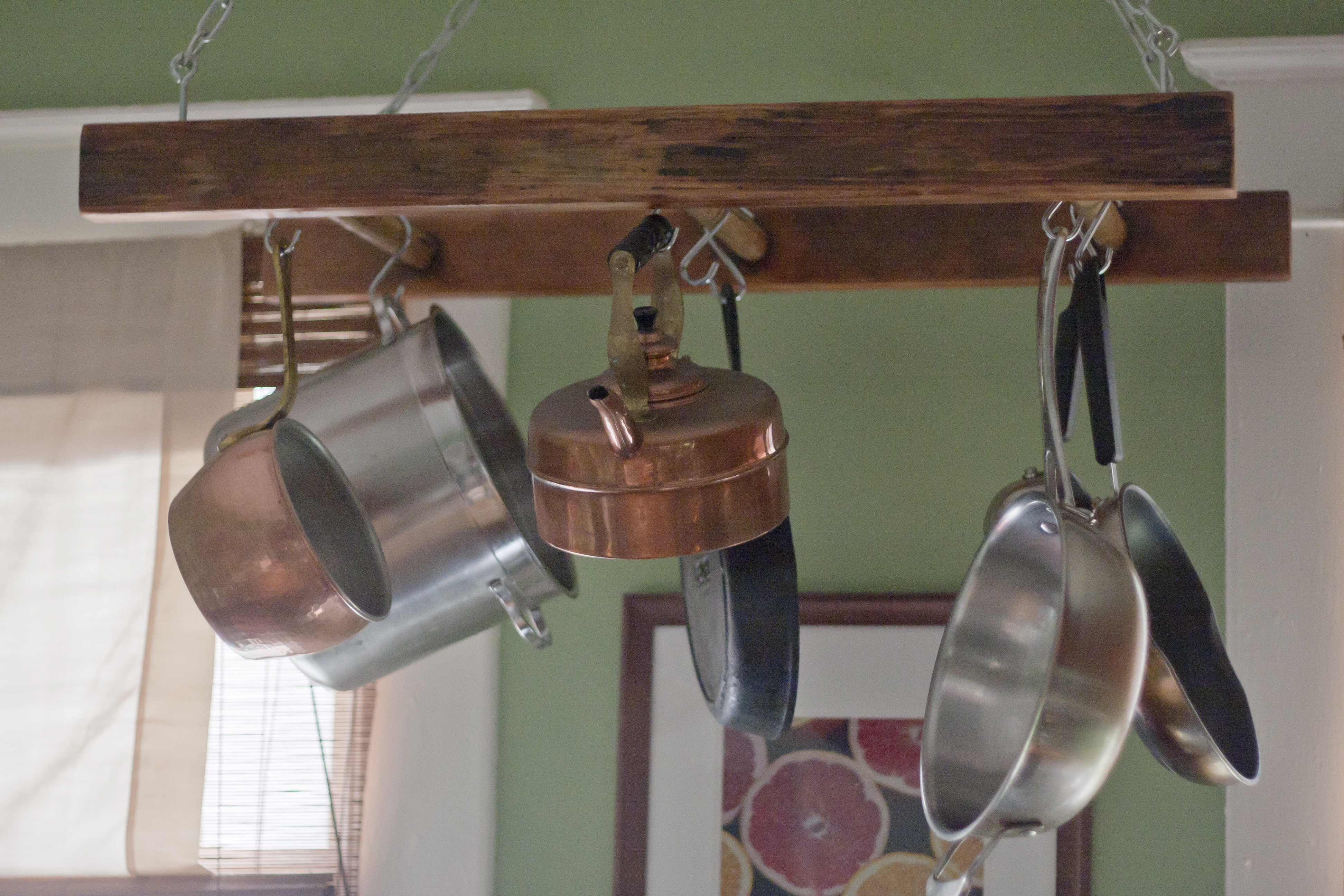 Antique Ladder Pot Rack – DIY | Old House Crazy