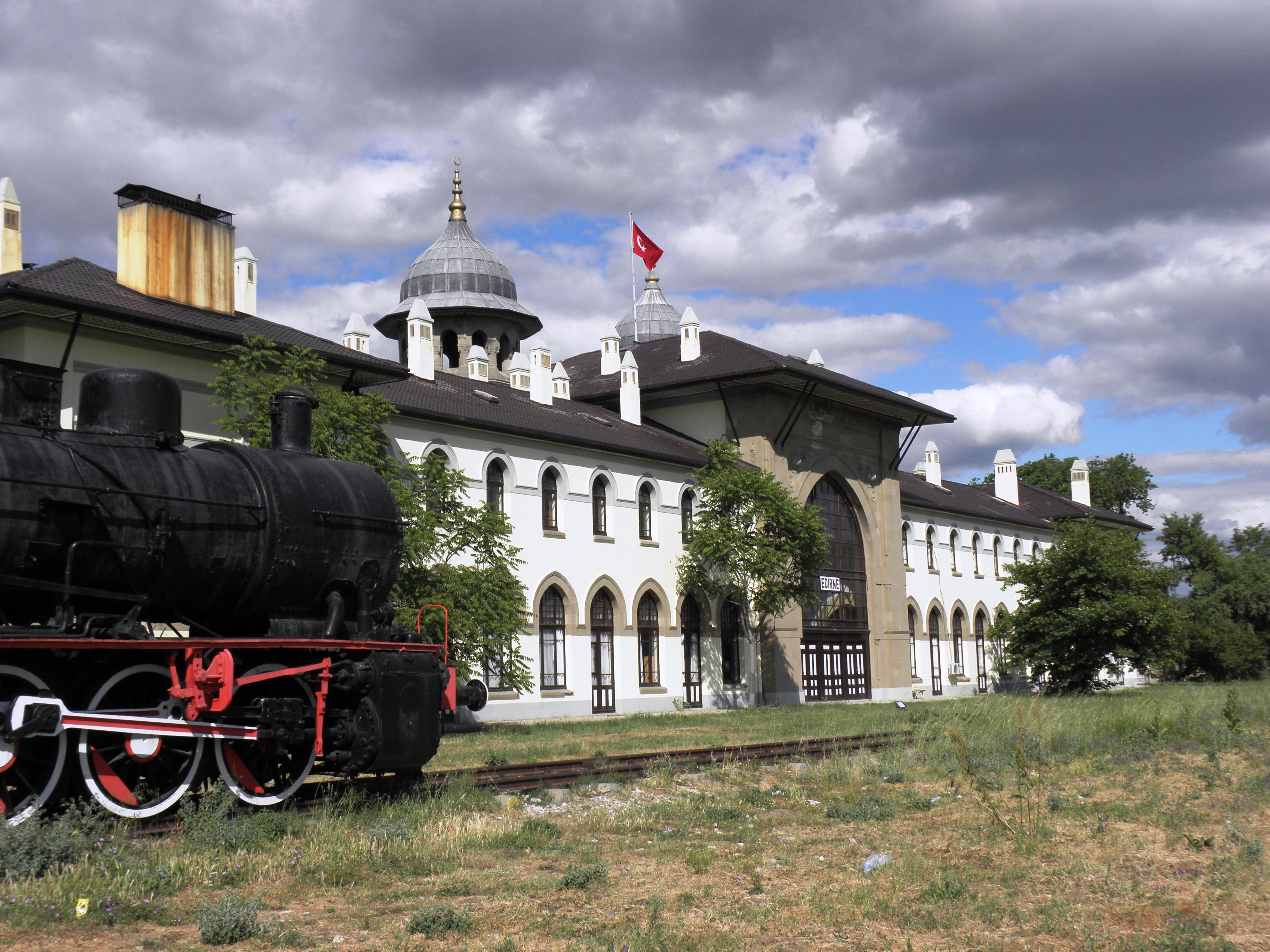 Old railway station in edirne,turkey photo