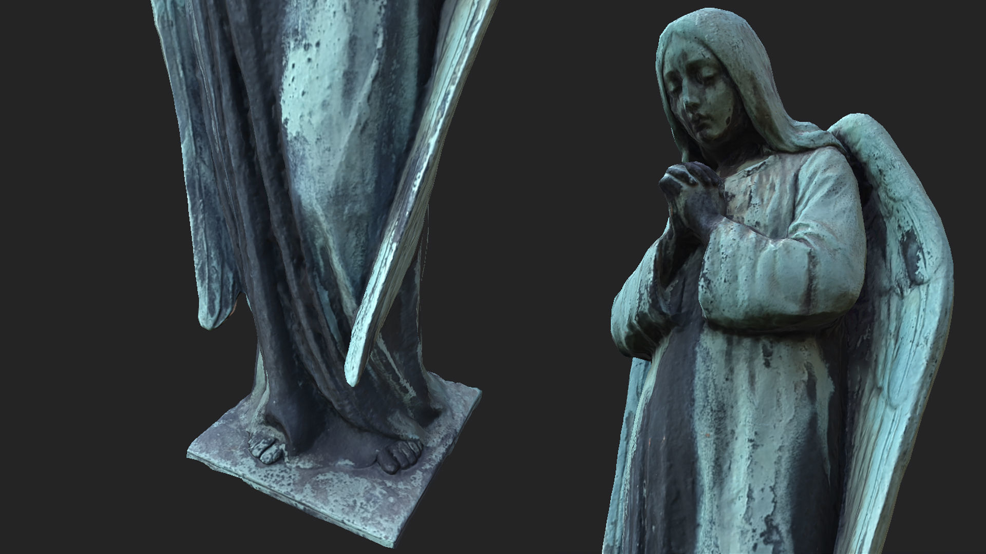 Old Angel Statue PBR 3D asset | CGTrader