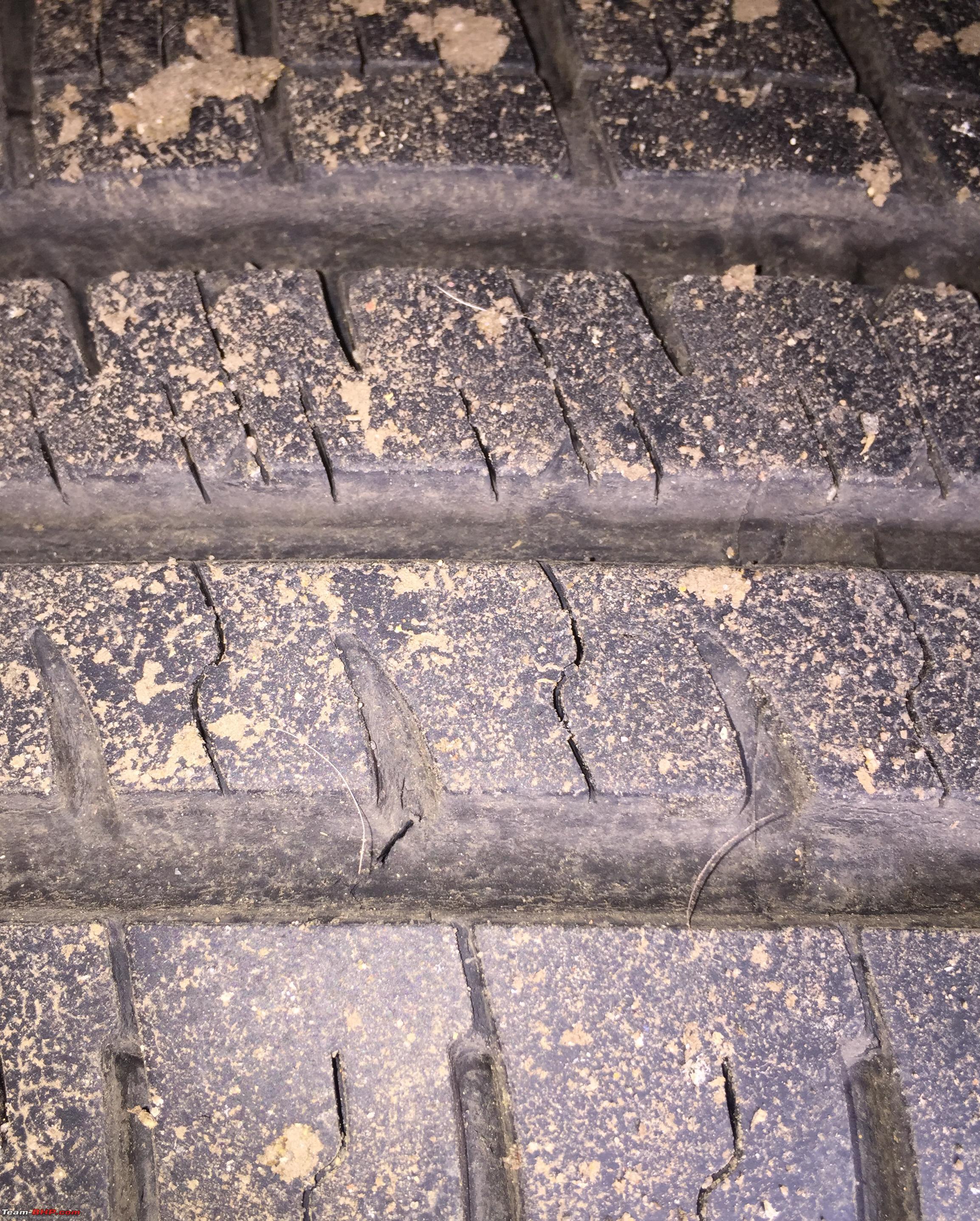 Small cracks on my ~1 year old tyres. Is this normal? - Team-BHP