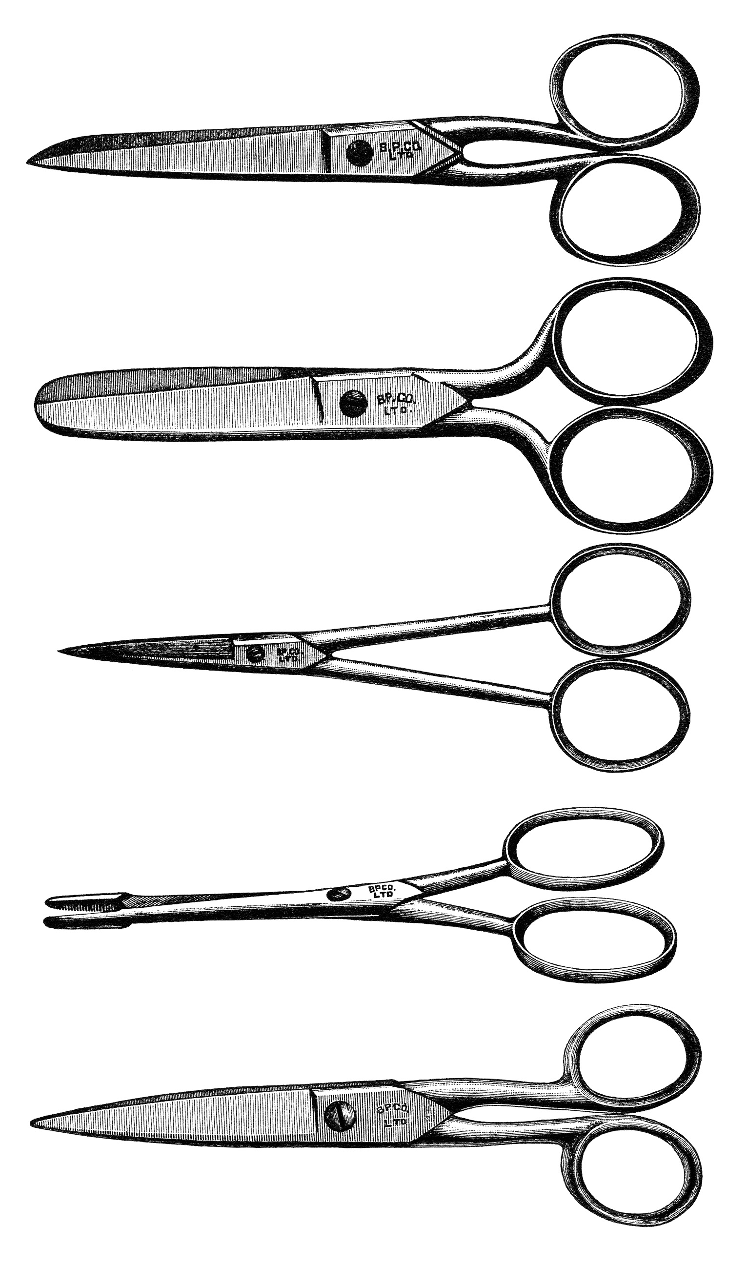Free Vintage Scissors Clip Art | Old Design Shop Blog