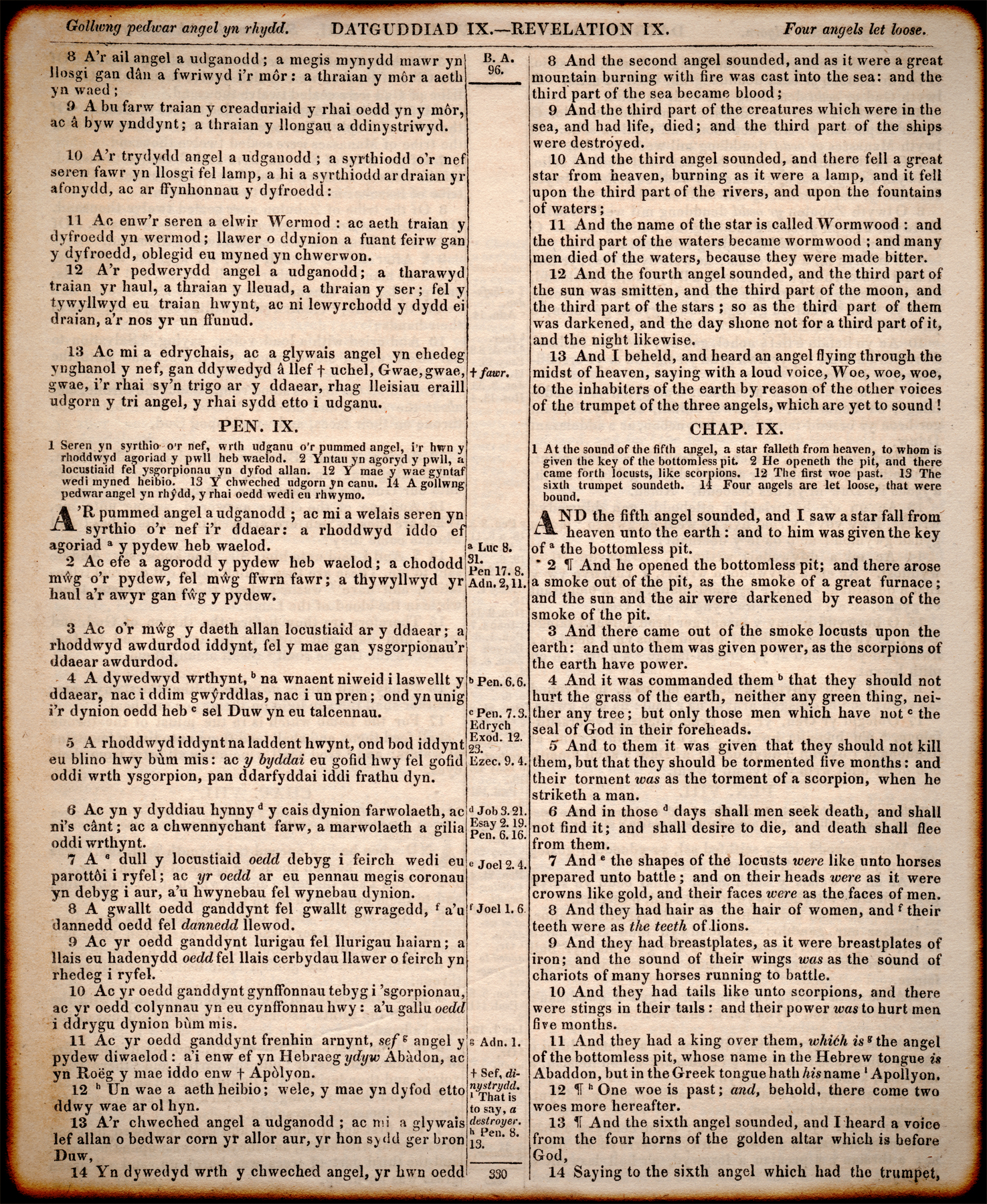 Old Welsh Bible Passage, 9, Scripture, Page, Paper, HQ Photo