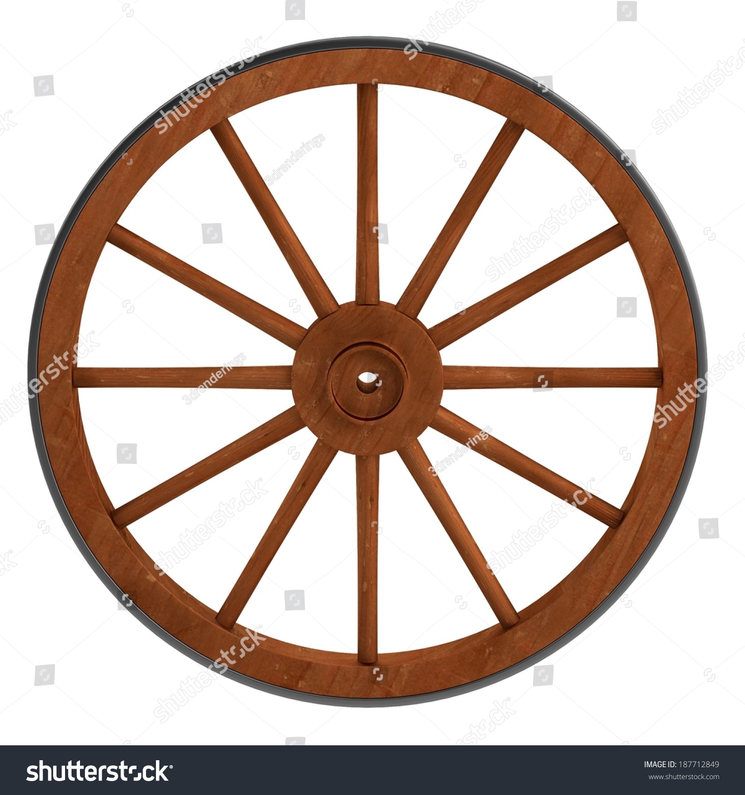 Realistic 3d Render Old Wheel Stock Illustration 187712849 ...