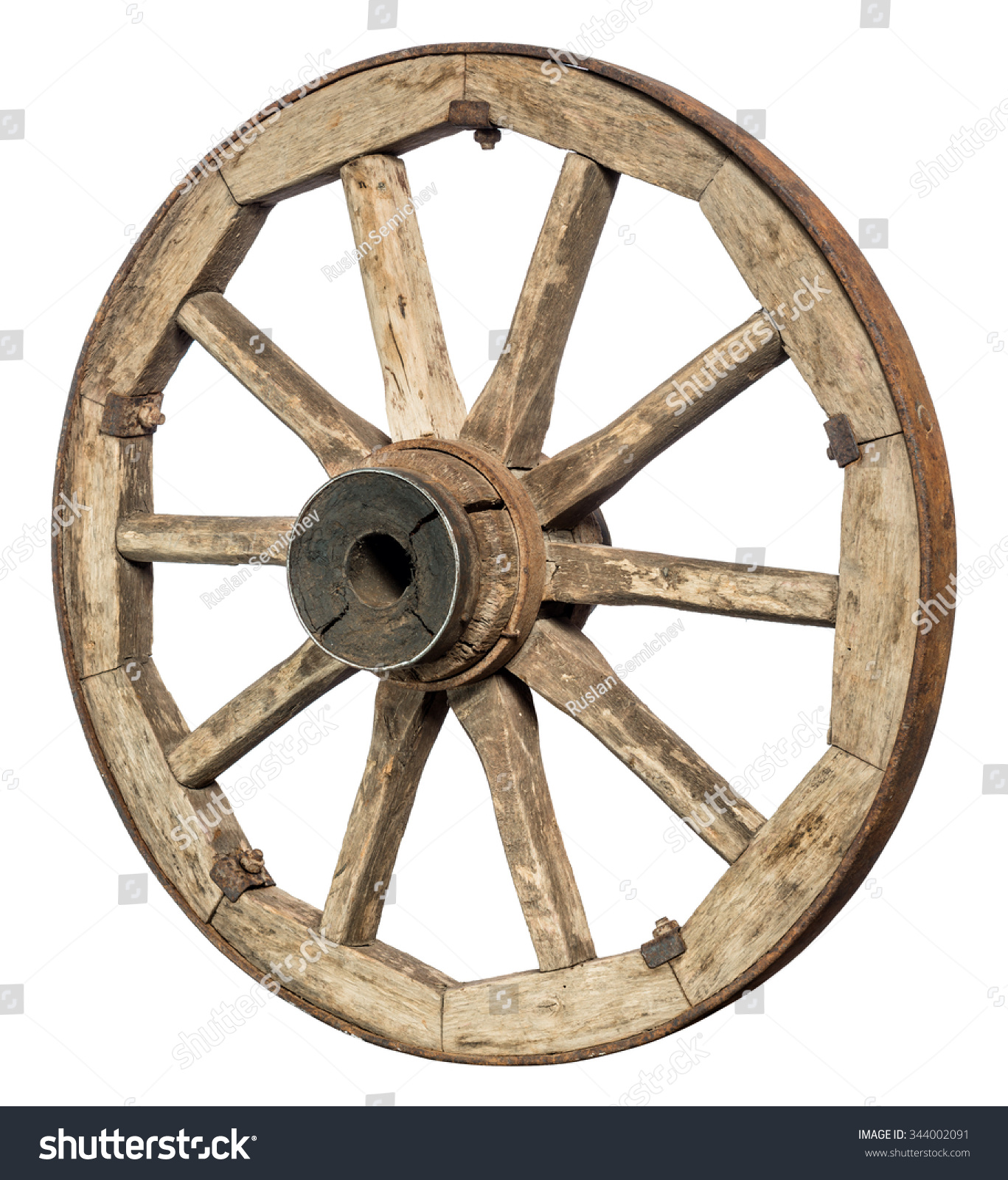 Old Wooden Wheel Stock Photo & Image (Royalty-Free) 344002091 ...