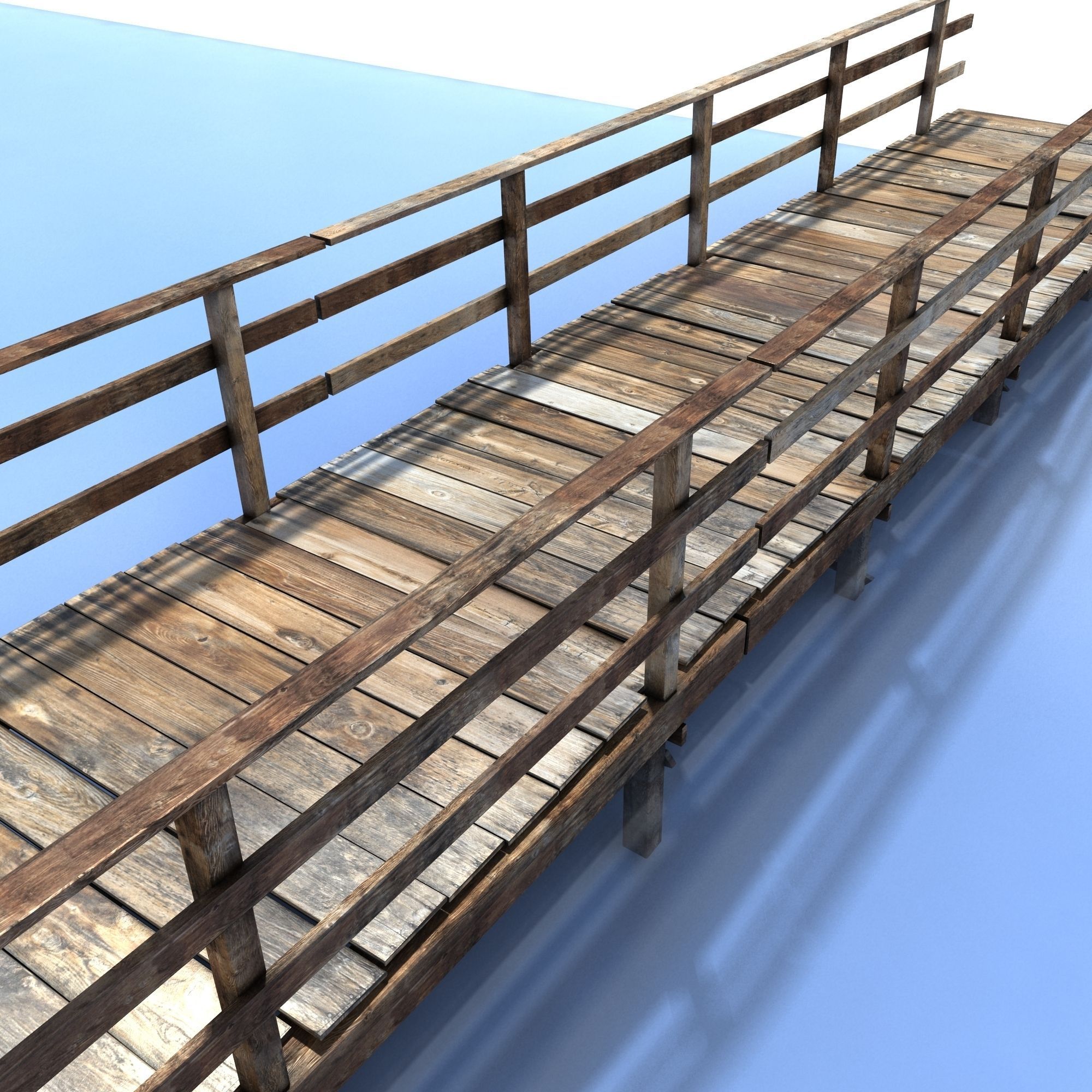 3D asset Low Poly Old Wooden Bridge | CGTrader