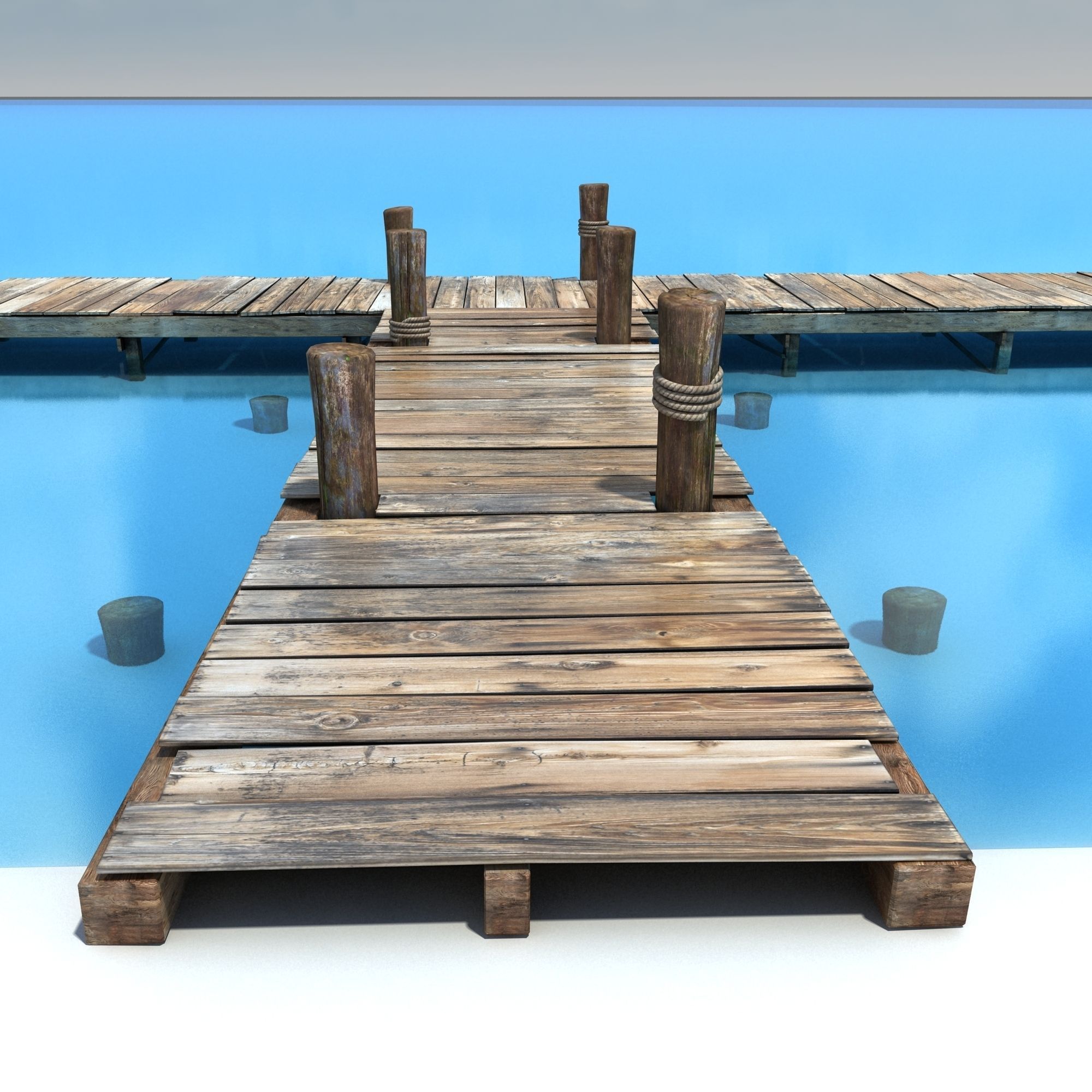Old wooden Bridge Low Poly 3D model | CGTrader