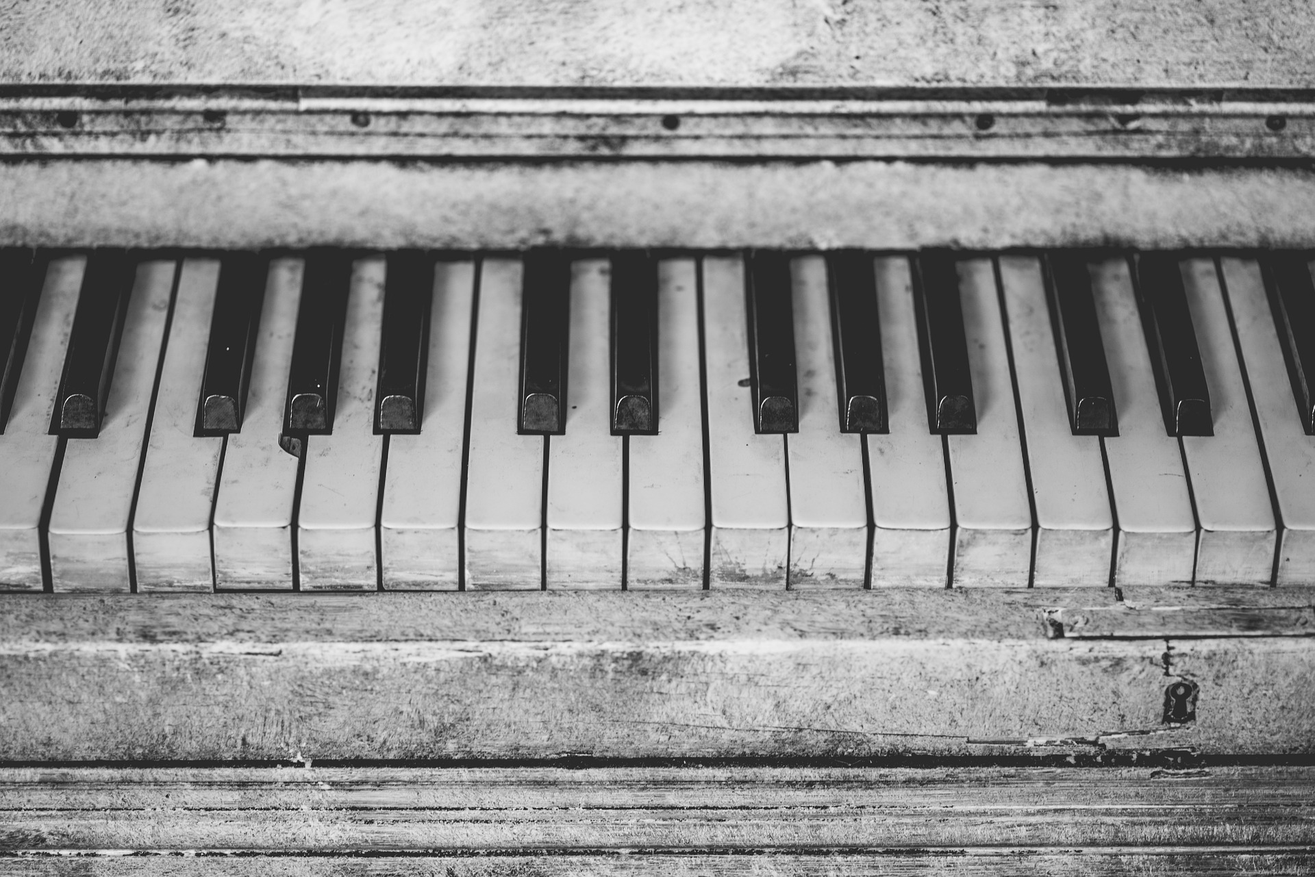 Old wooden piano photo