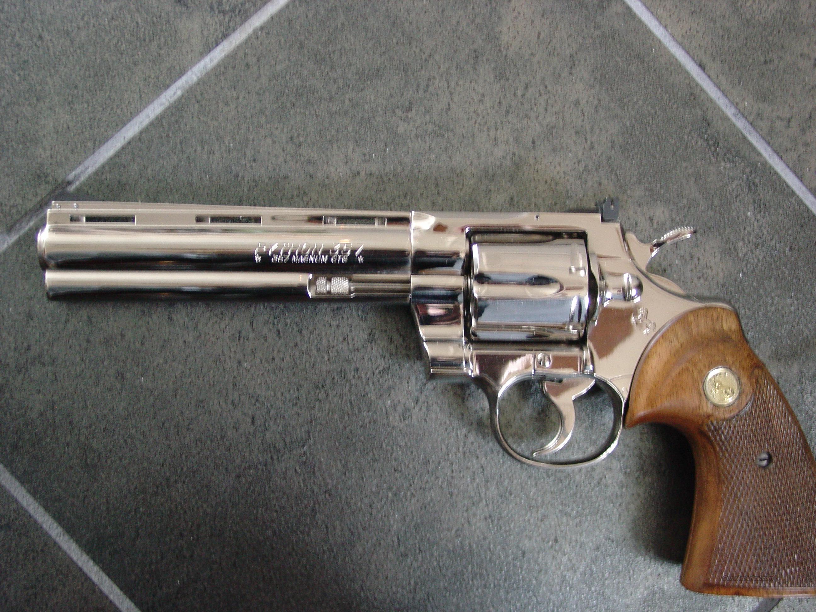 Colt Python refinished bright mirror nickel,357... for sale