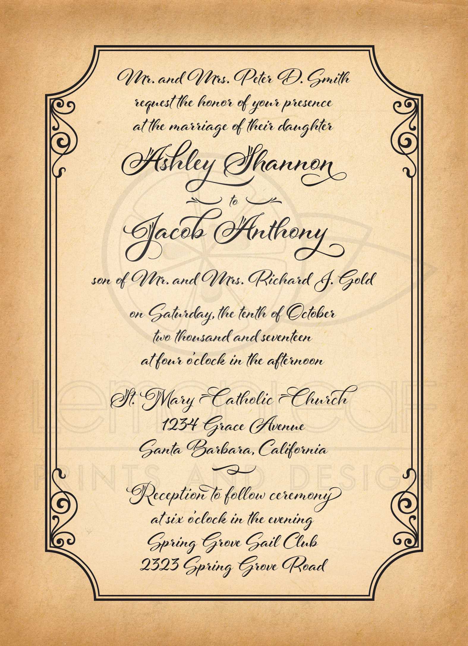 Personalised Parchment Beautiful Gallery Website Parchment Wedding ...