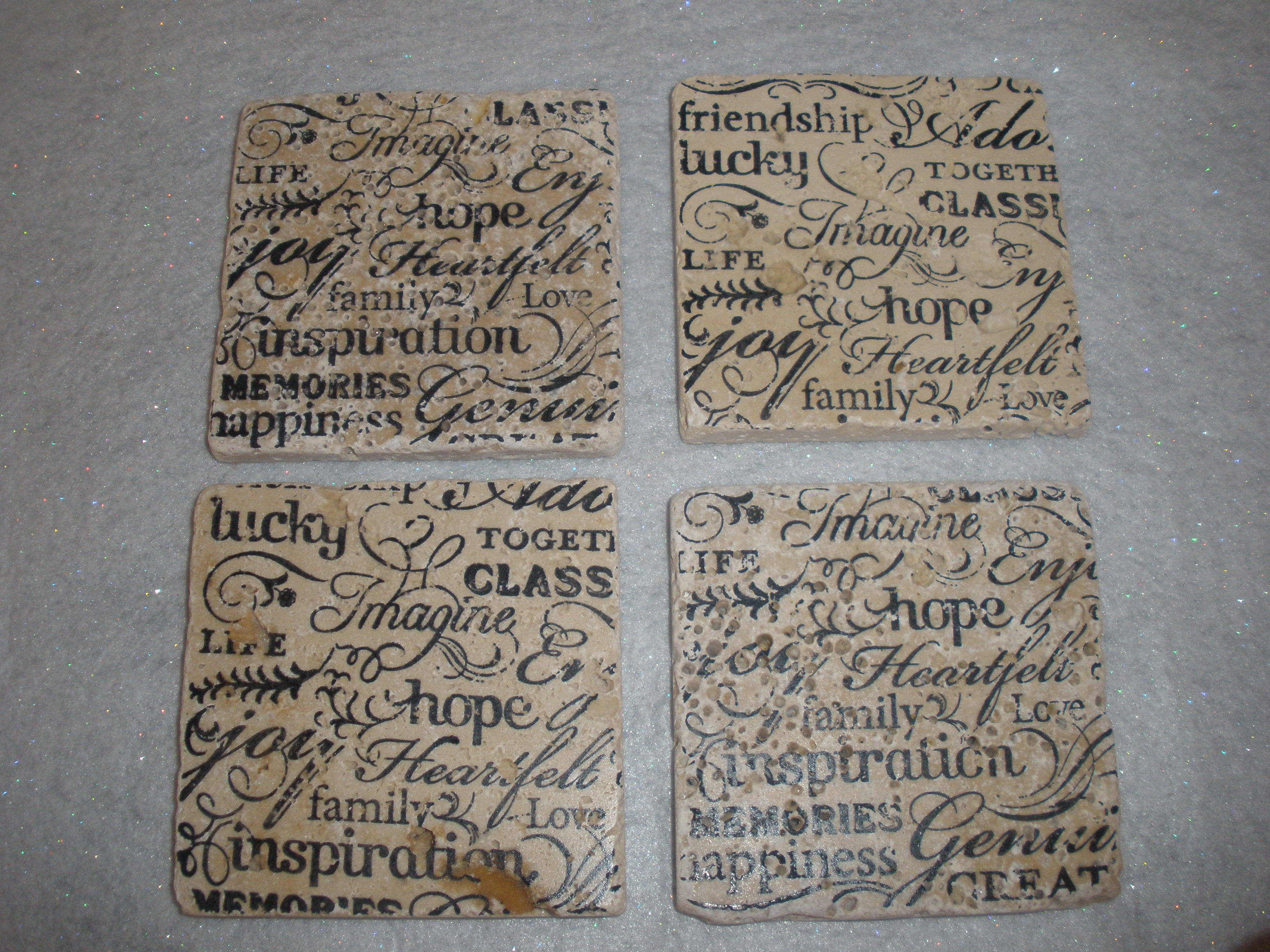 Old World Tumbled Marble Tile Coaster Set : Tracy's Stampin' Blog