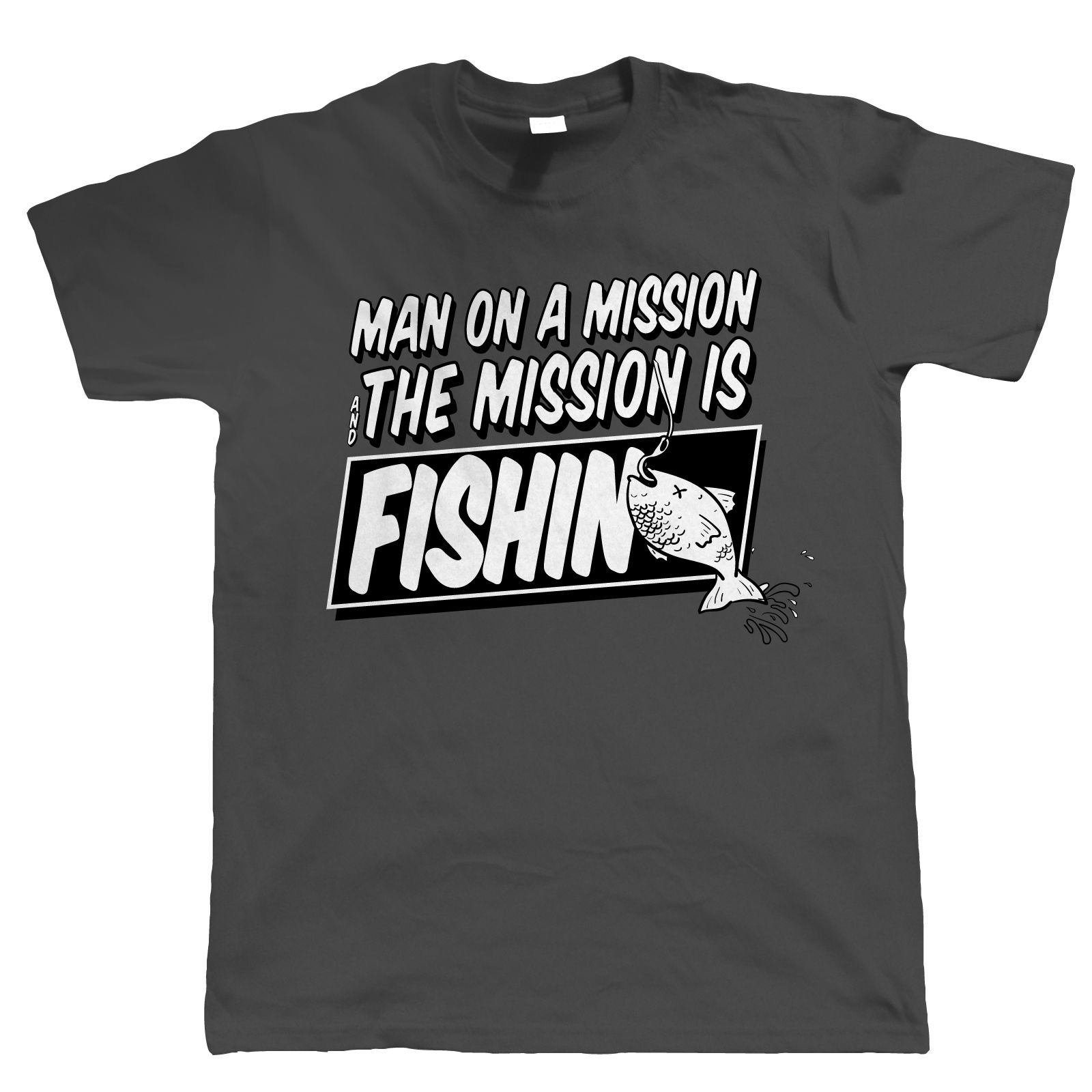 Man On A Mission, Funny Fishing T-Shirt, Carp Angler Gift for Him ...
