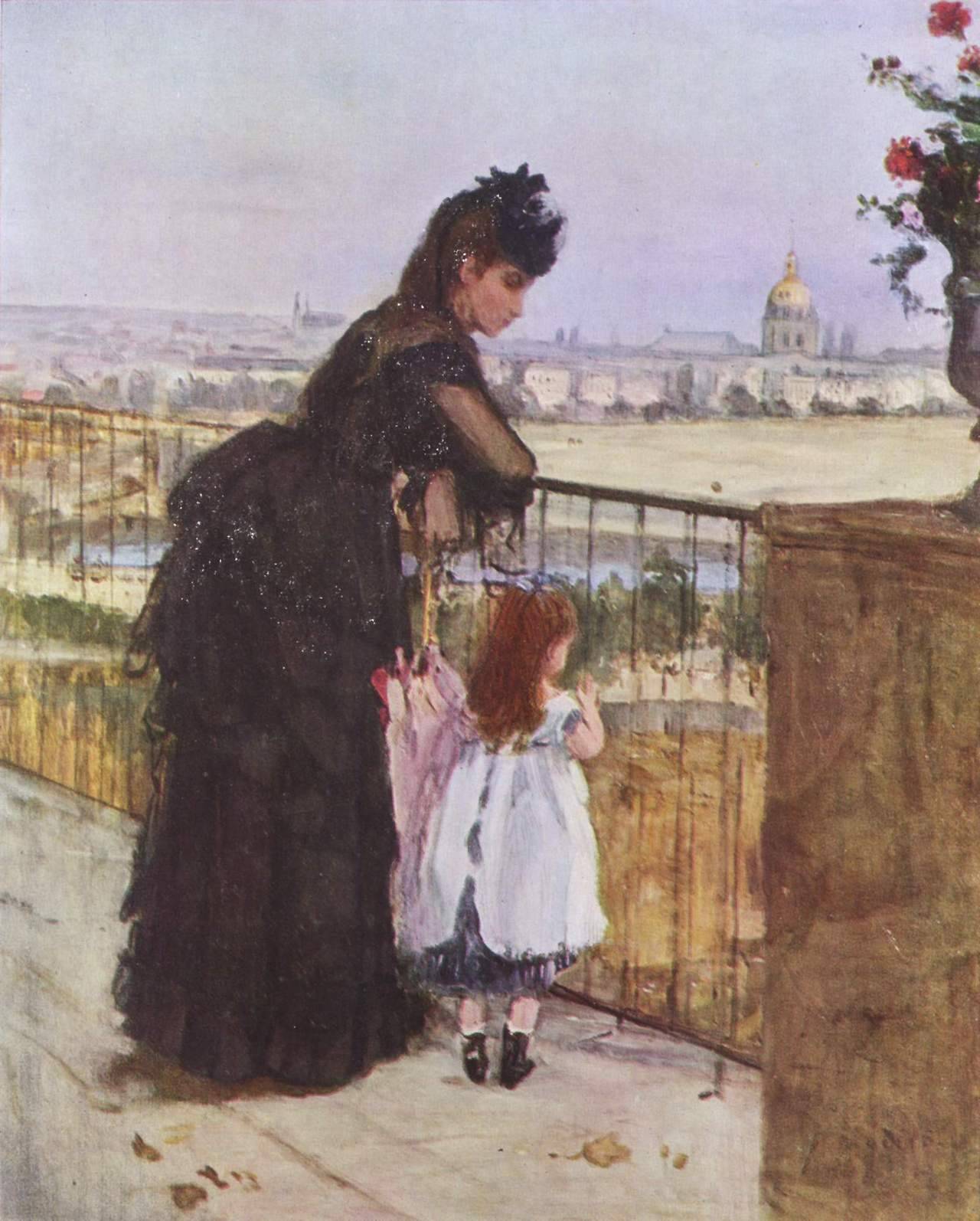 Woman and child on the balcony, 1872, Berthe Morisot Medium: pencil ...