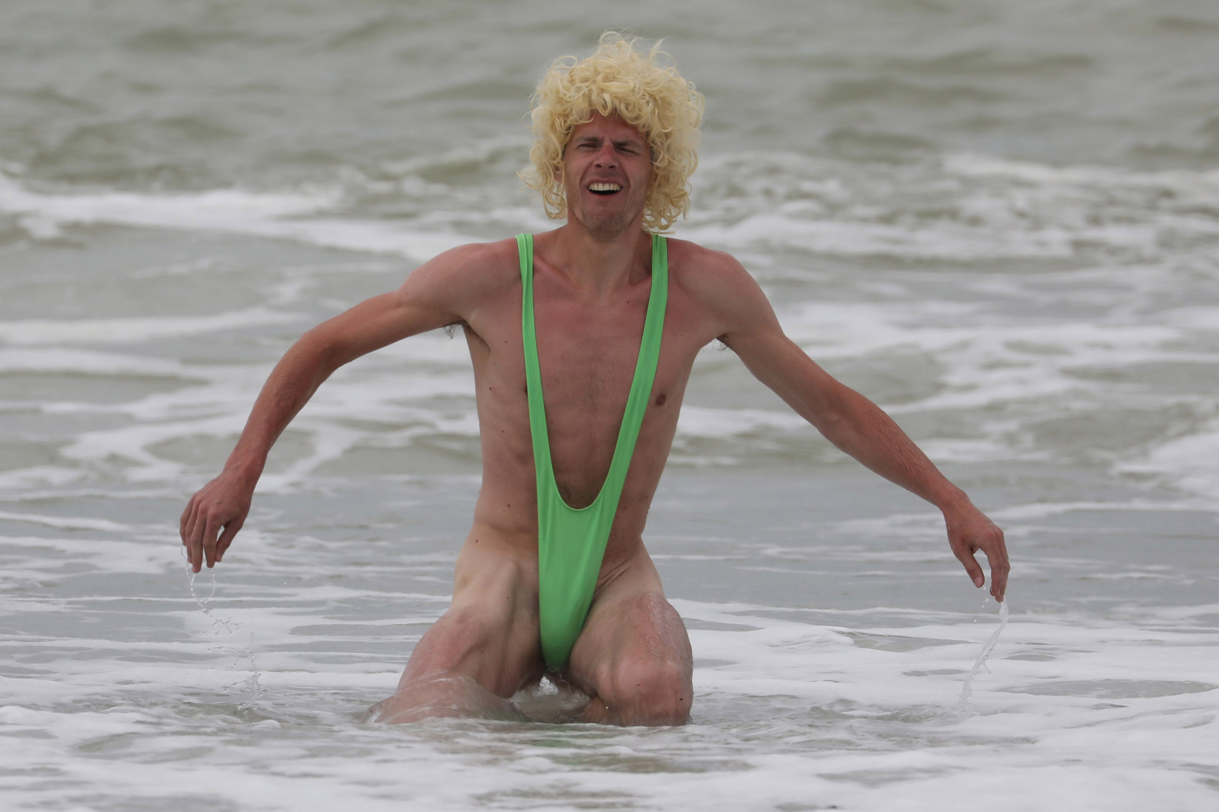 File:Mankini Borat style on the beach - man bathing in the sea.jpg ...