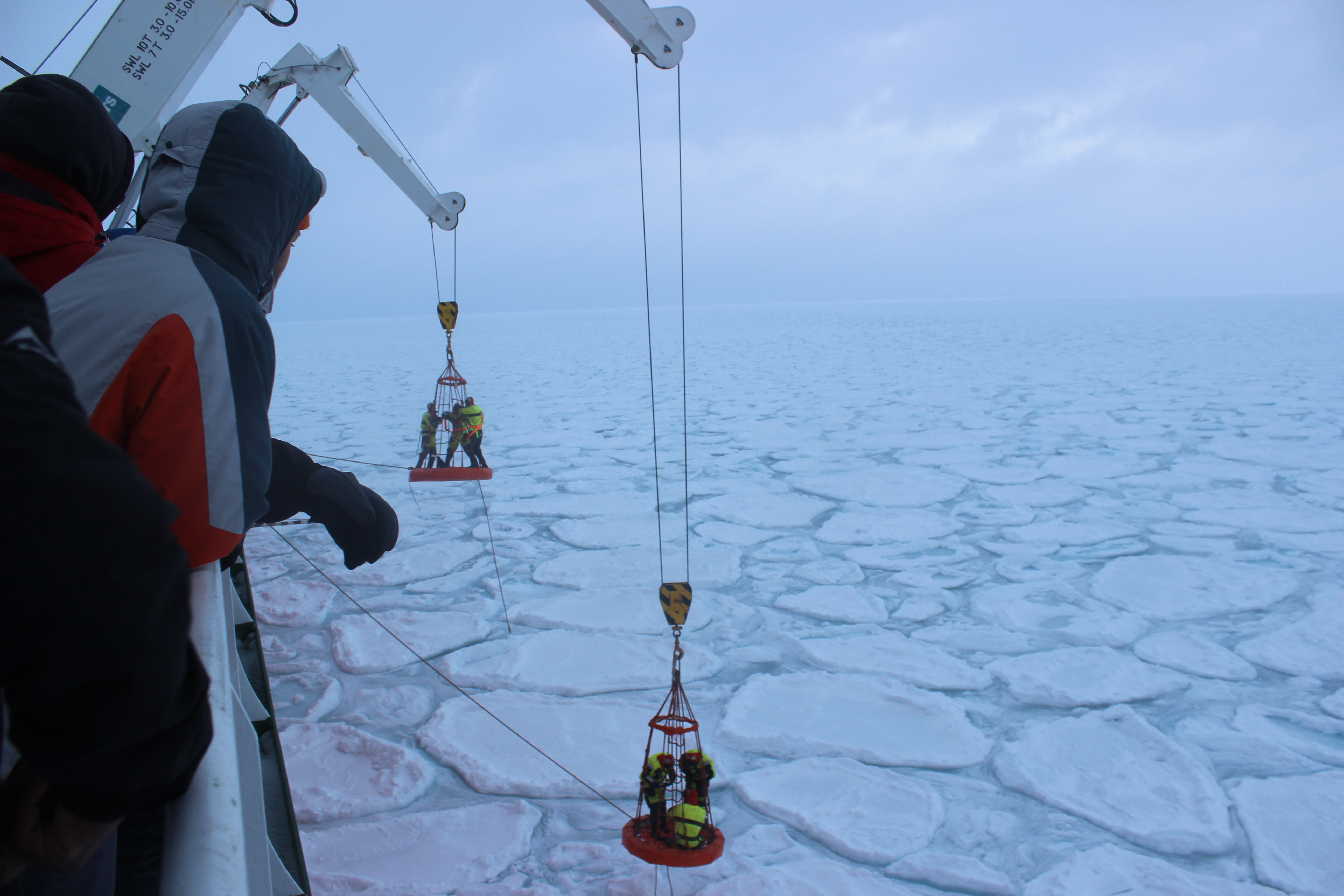 File:Scientists work putting trackers on the ice in the Marginal Ice ...