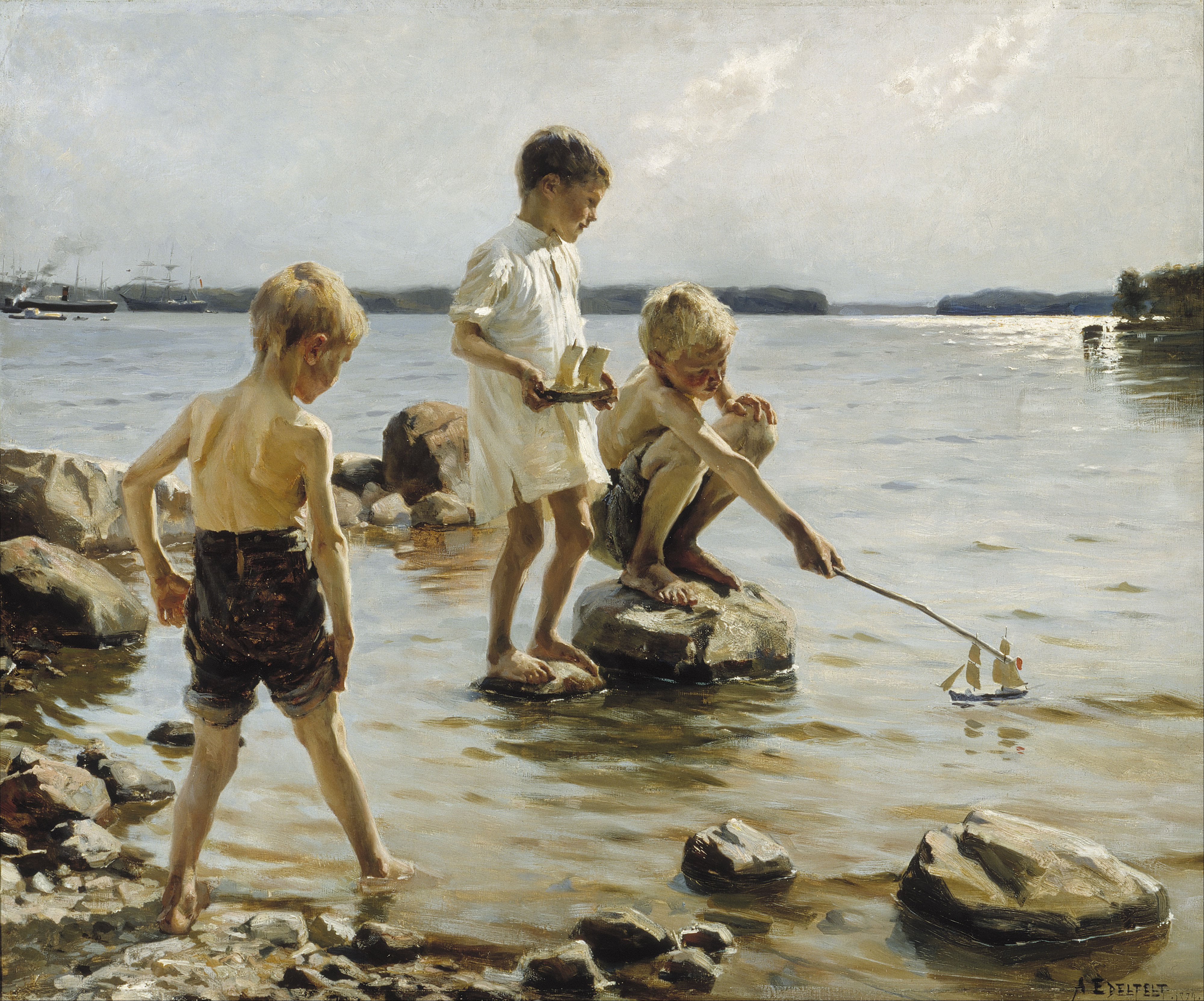 File:Albert Edelfelt - Boys Playing on the Shore - Google Art ...