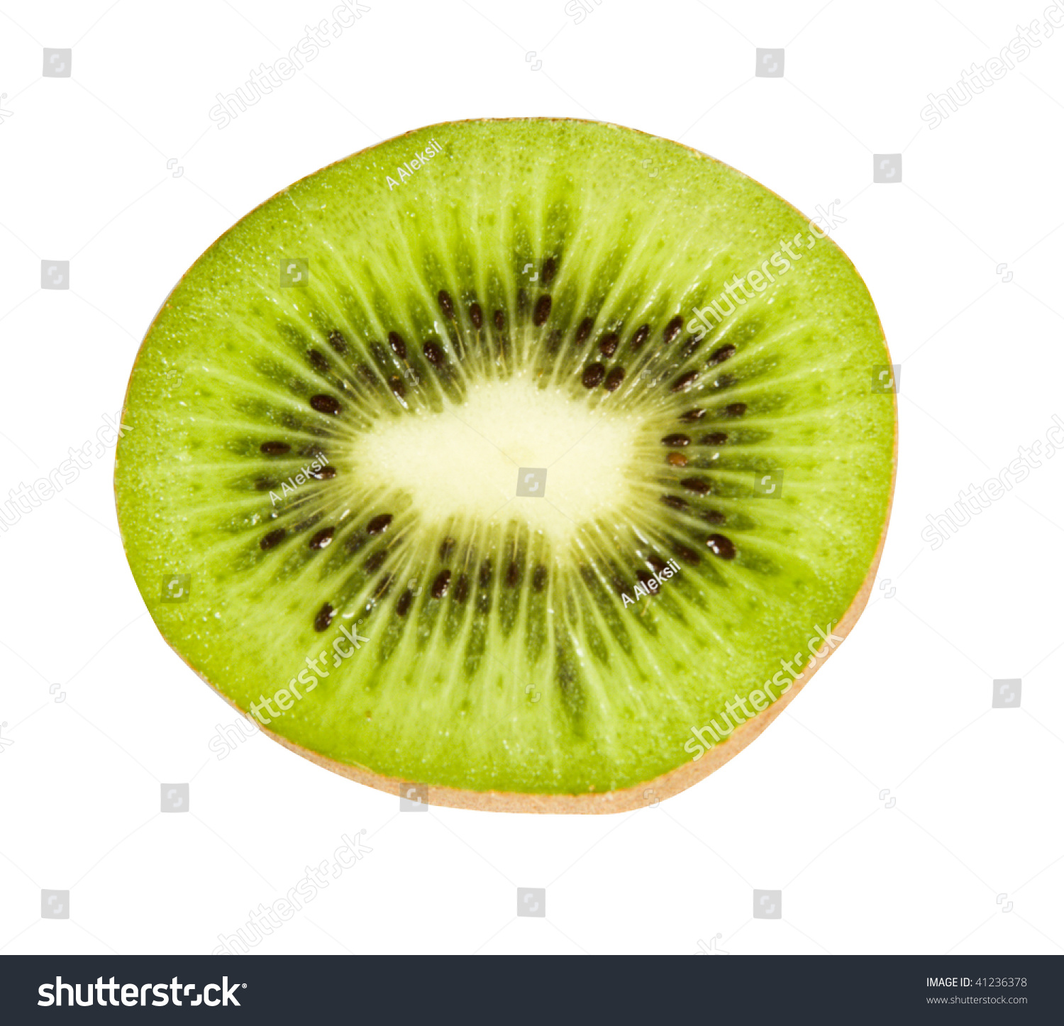 Sliced Open Kiwi On White Background Stock Photo (Royalty Free ...
