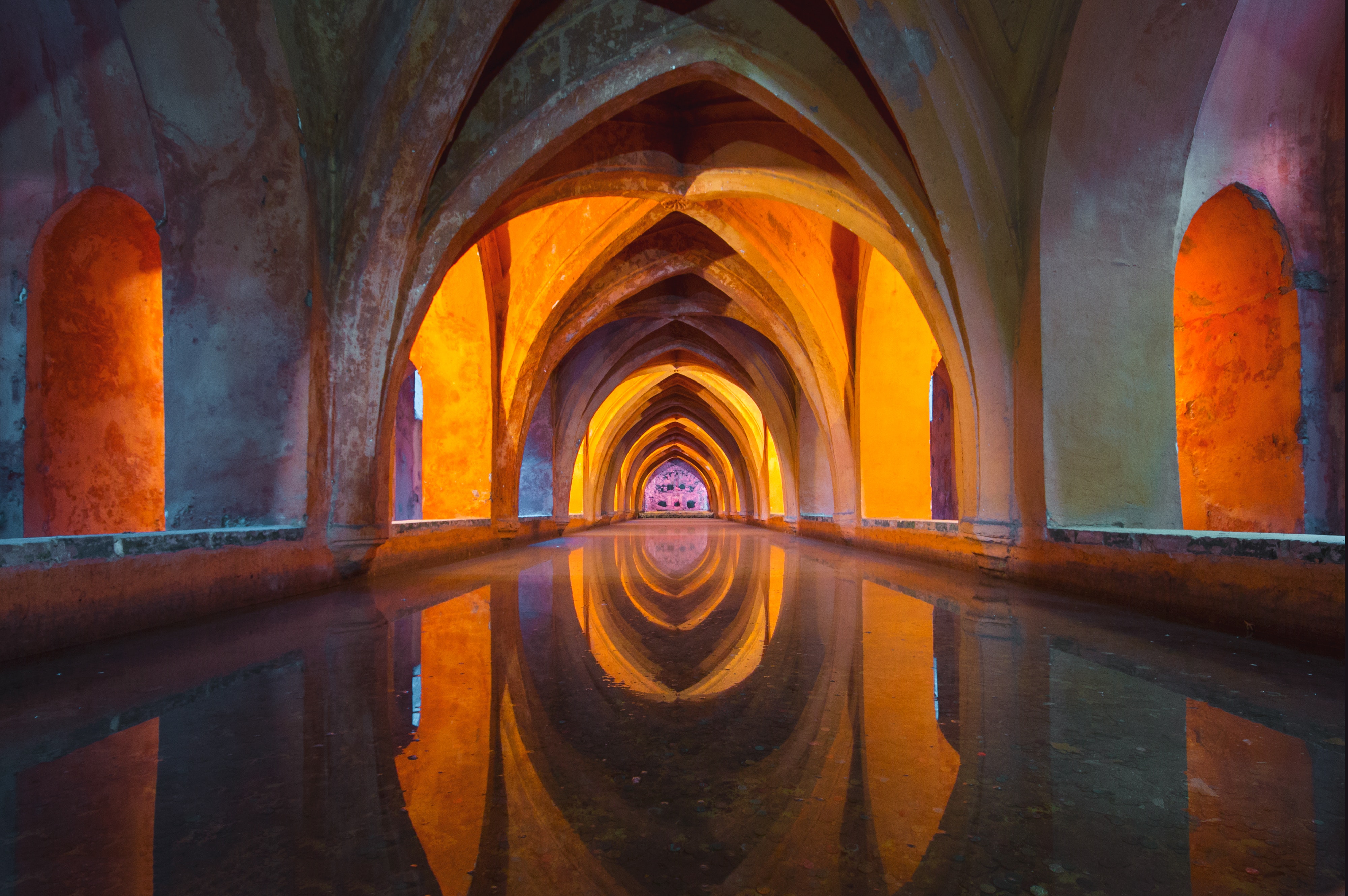 Orange and gray tunnel painting photo