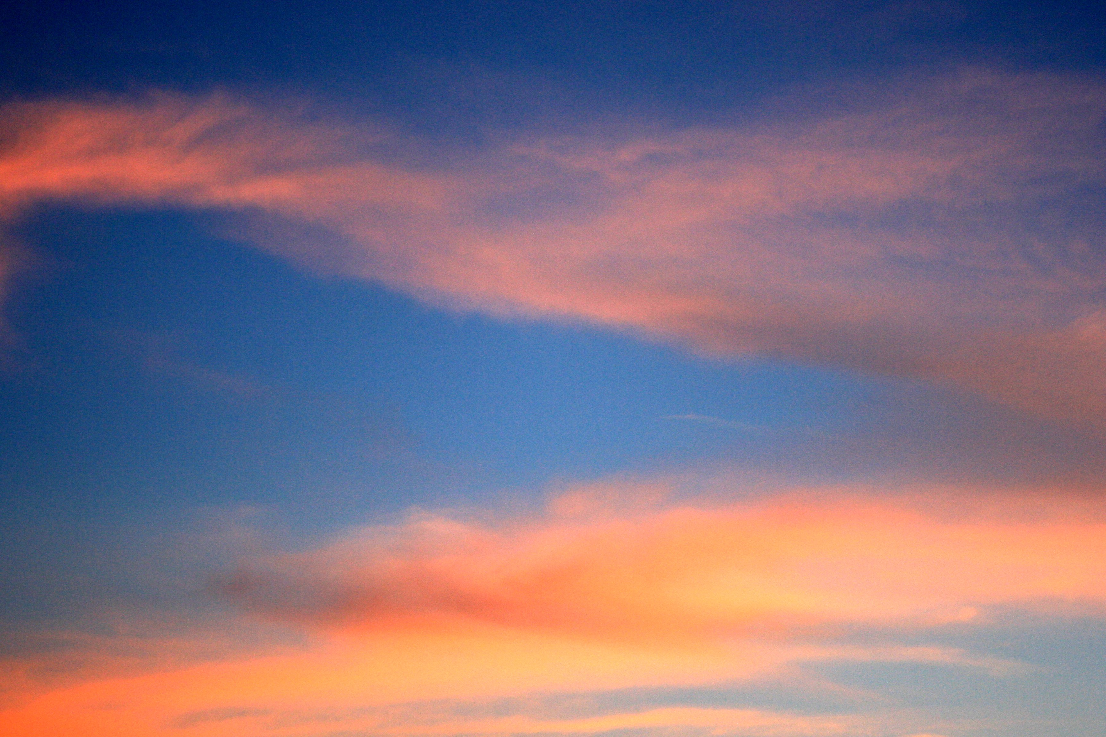 Orange Clouds in Deep Blue Sky Picture | Free Photograph | Photos ...