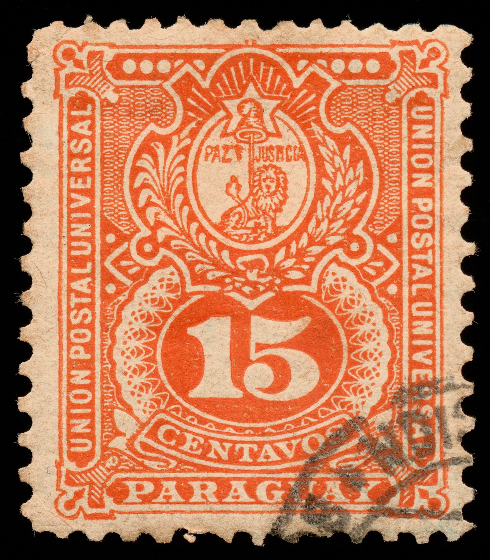 Orange coat of arms stamp photo