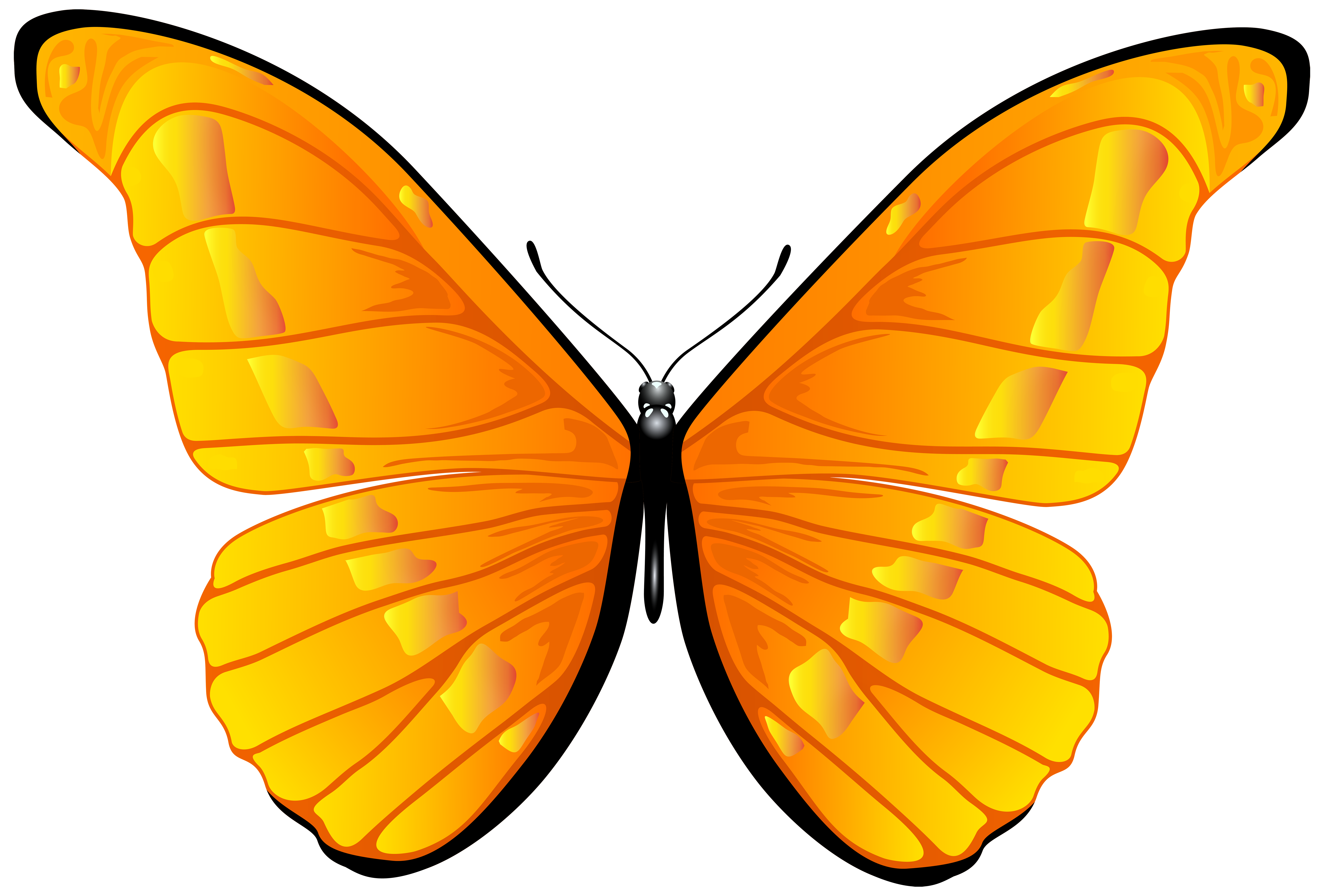 Orange Butterfly PNG Clip Art Image | Gallery Yopriceville - High ...