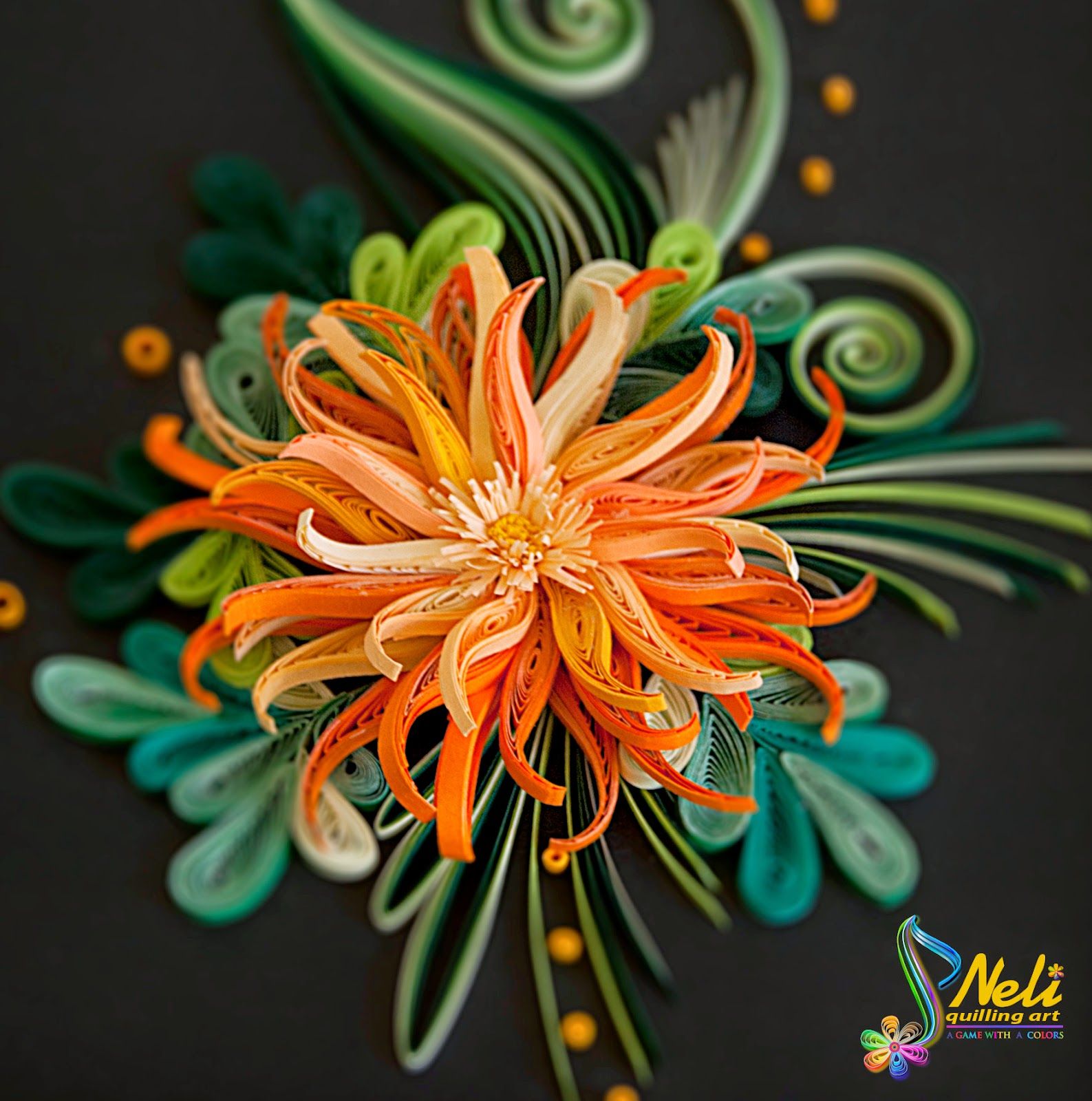 QUILLING ~ Neli Quilling Art: Quilling picture - orange flower ...