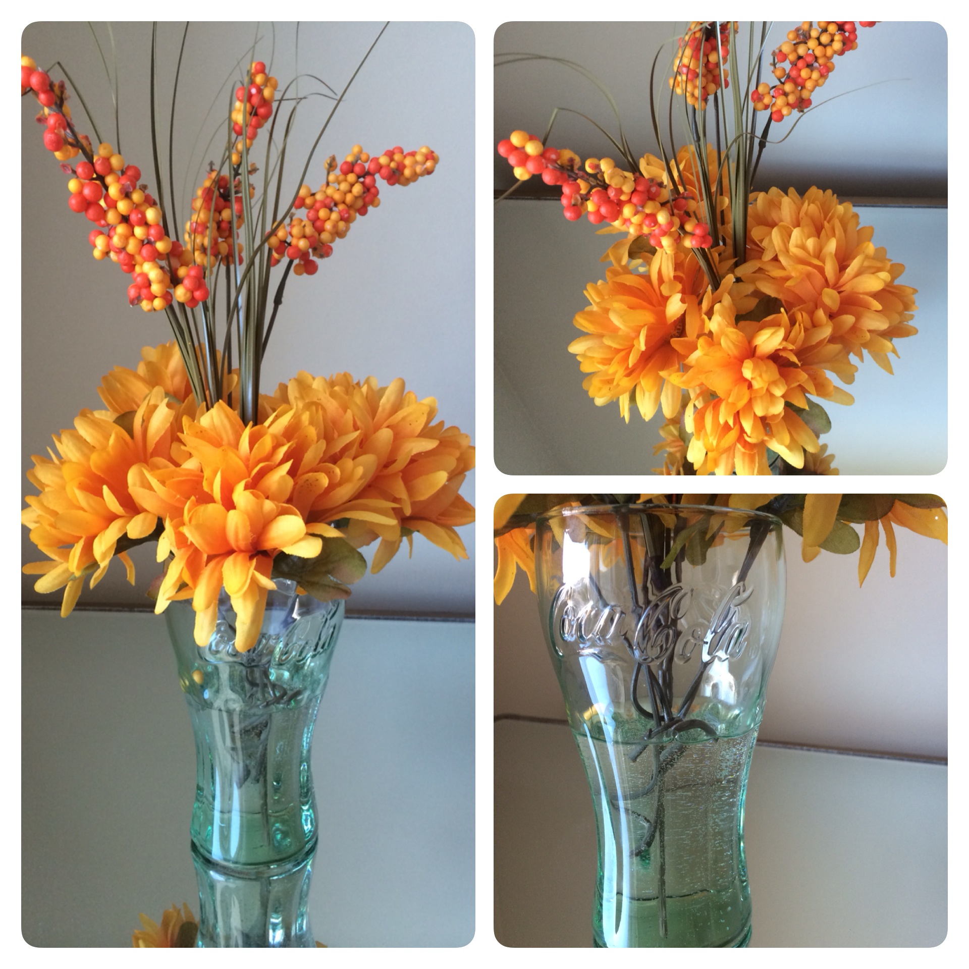 Coca-Cola Vase Orange Flower Arrangement | Sealed With My