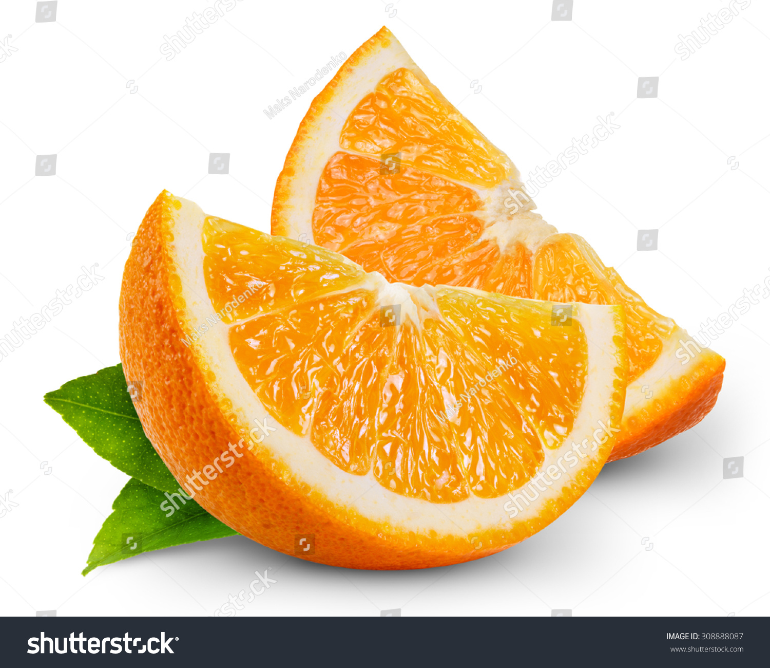 Orange Fruit Slice Isolated On White Stock Photo 308888087 ...