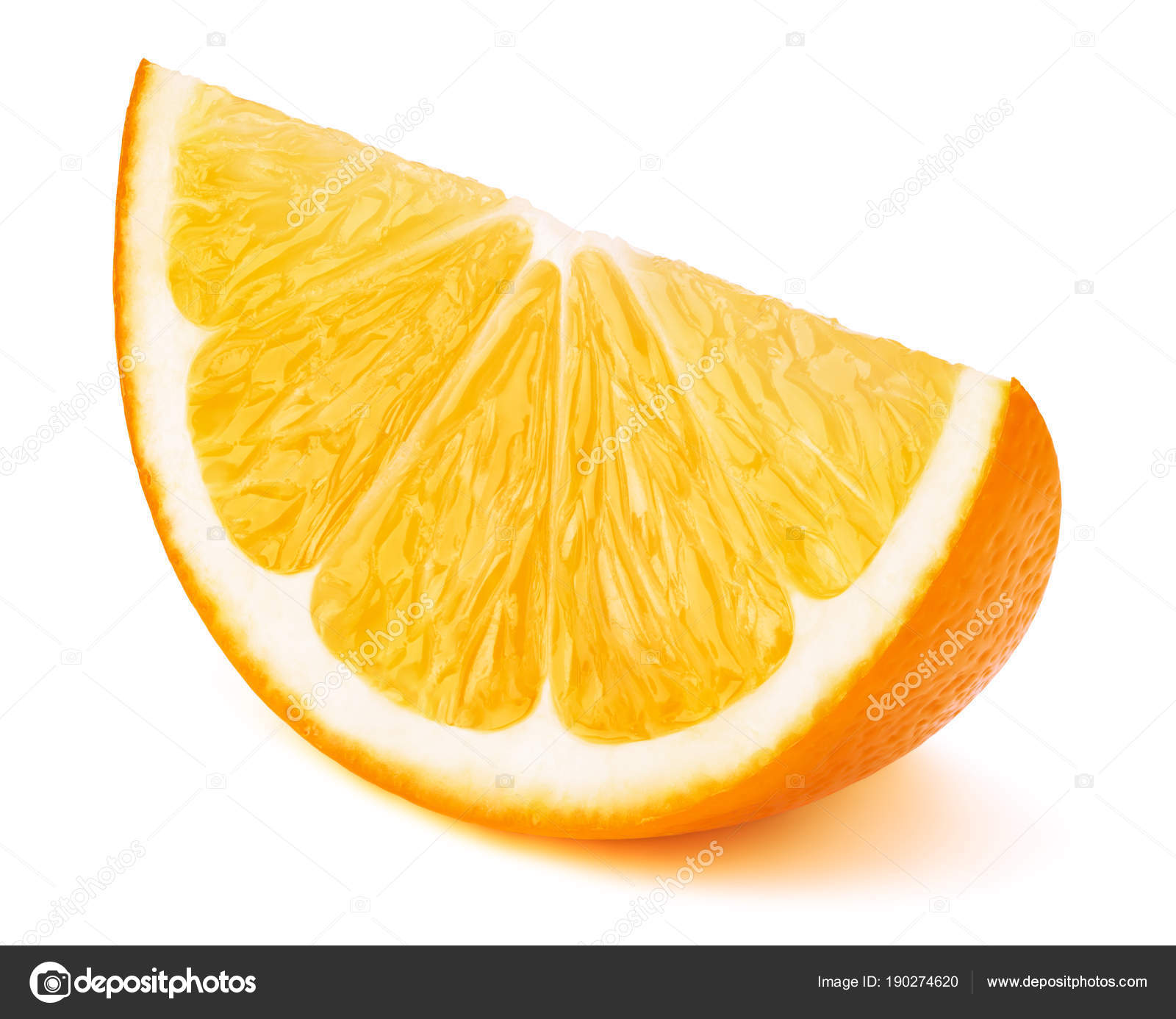 Orange fruit slice isolated on white — Stock Photo © vmenshov #190274620