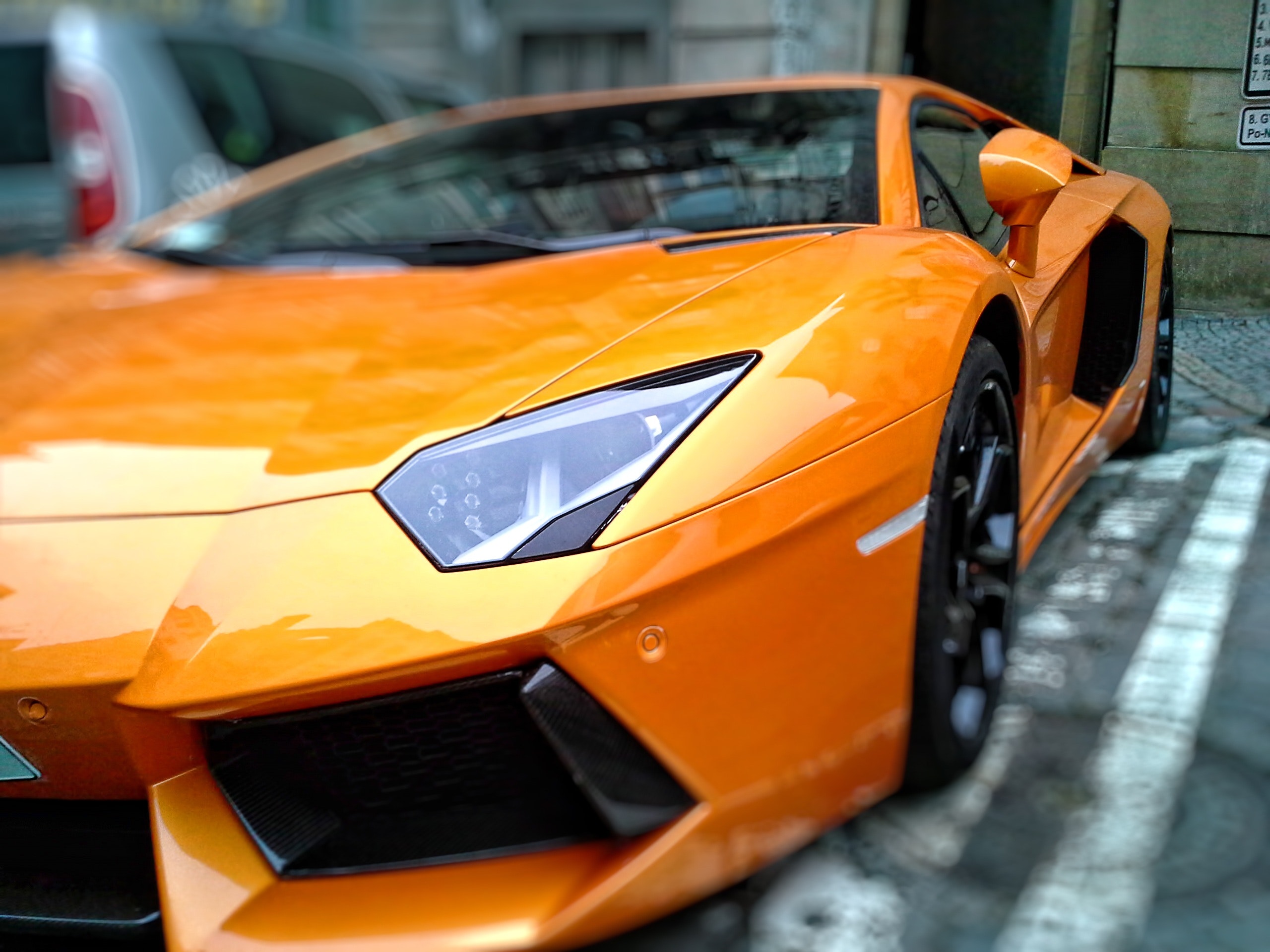 Orange Lamborghini Gallardo on Park, Automobile, Car, Lamborghini, Luxury, HQ Photo