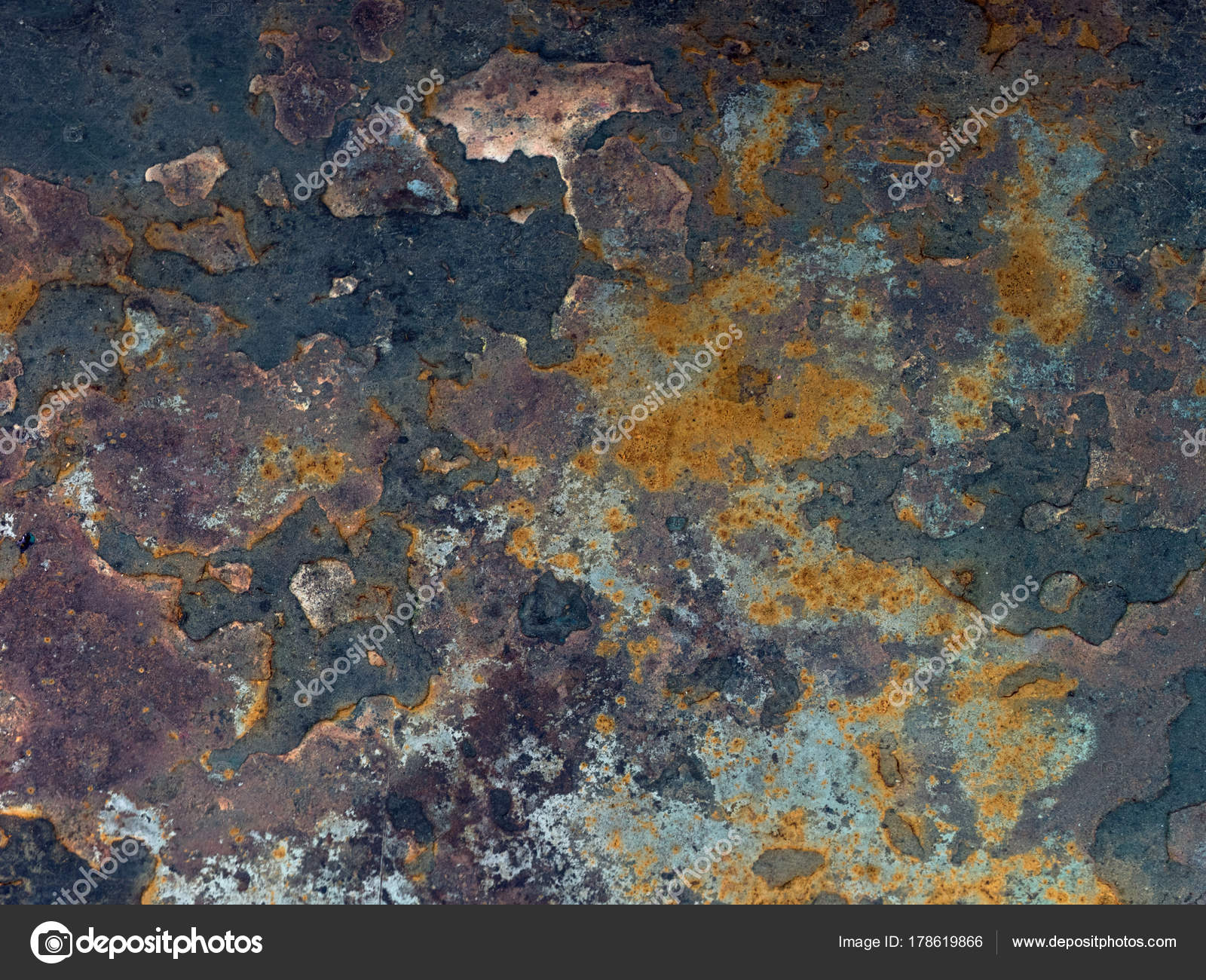Abstract Background Rusty Metal Surface Spots Blue Gray Orange ...