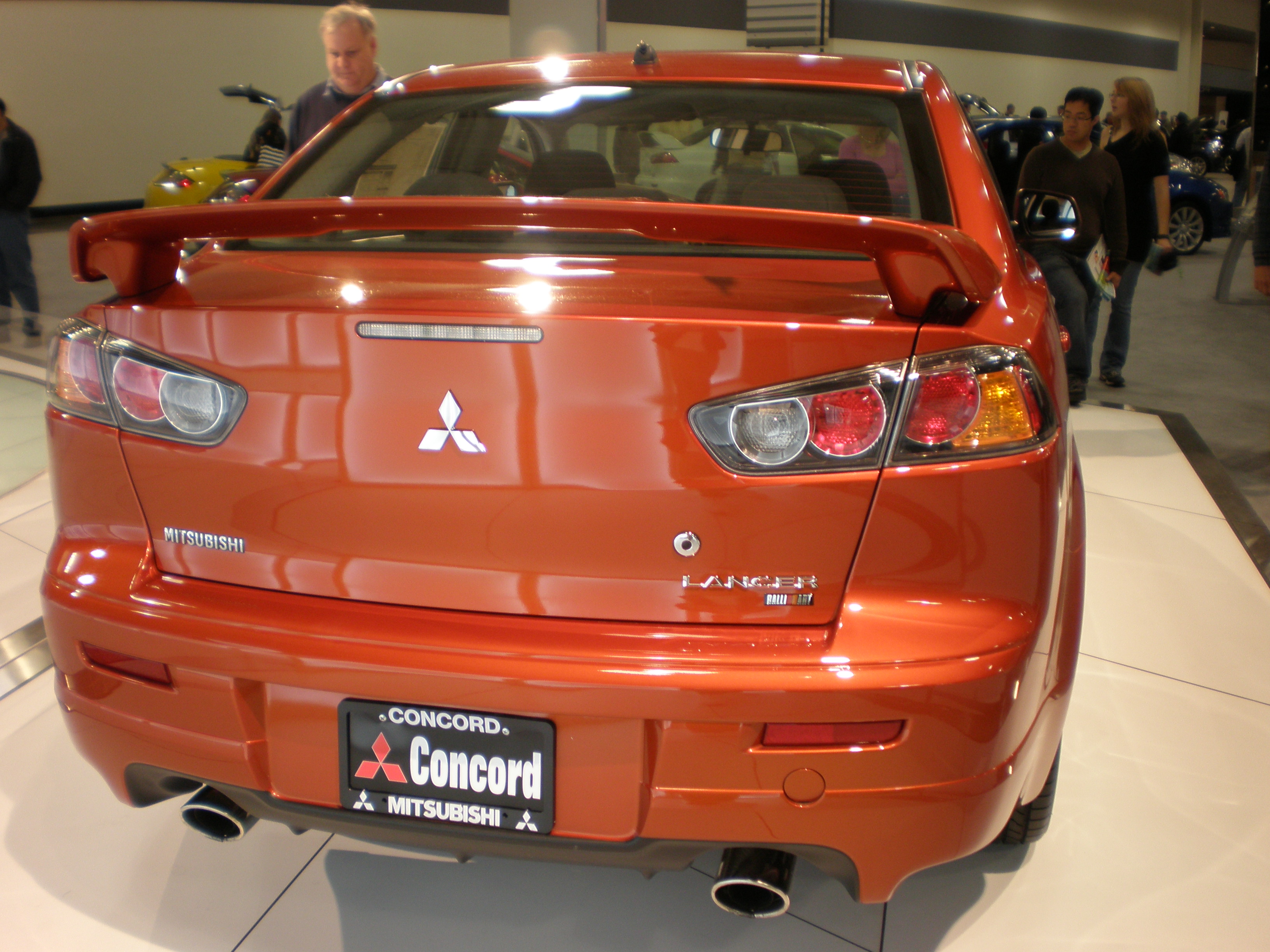 File:2009 orange Mitsubishi Lancer Ralliart sedan rear.JPG ...