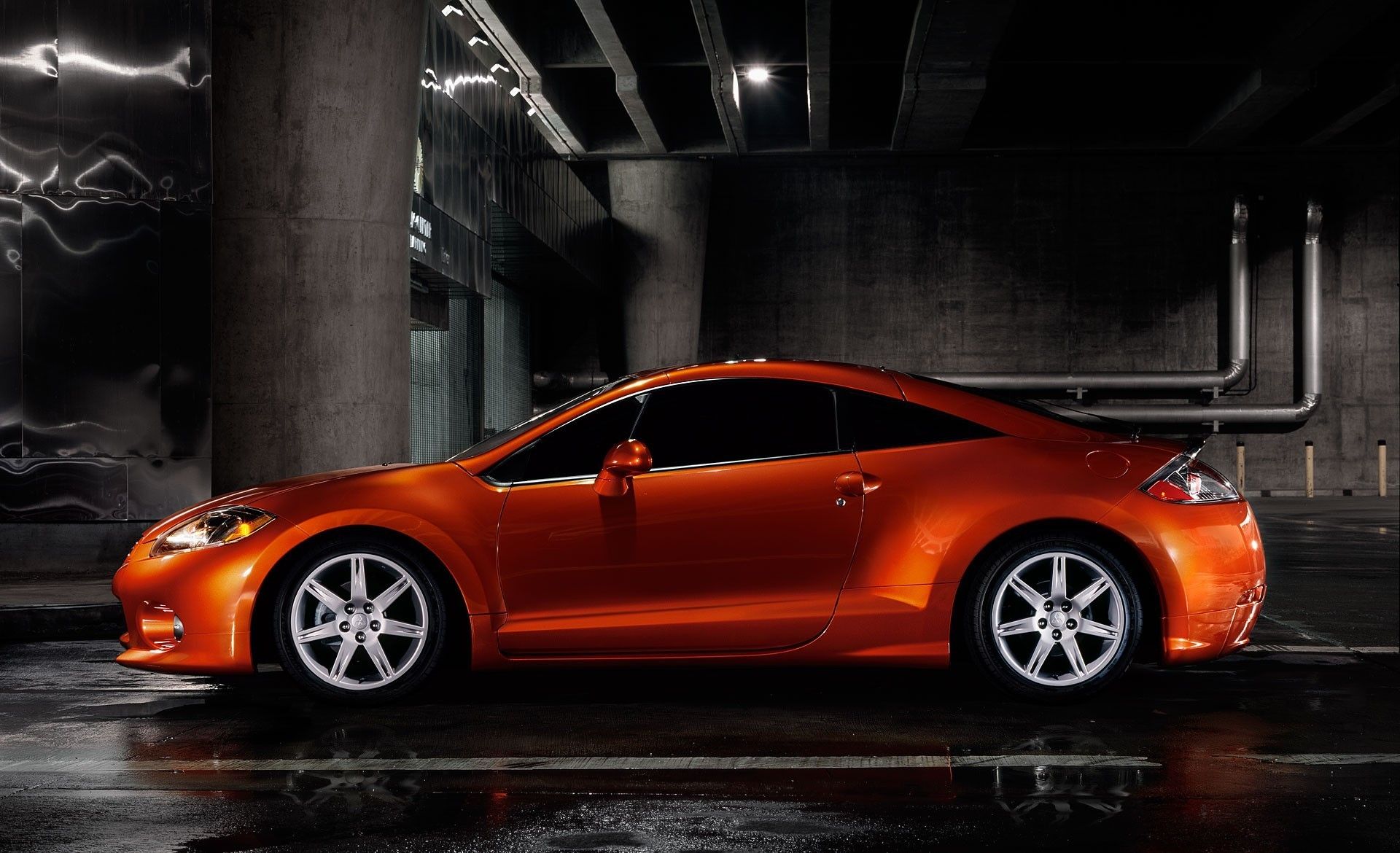 cars orange mitsubishi eclipse vehicles side view HD Wallpaper ...